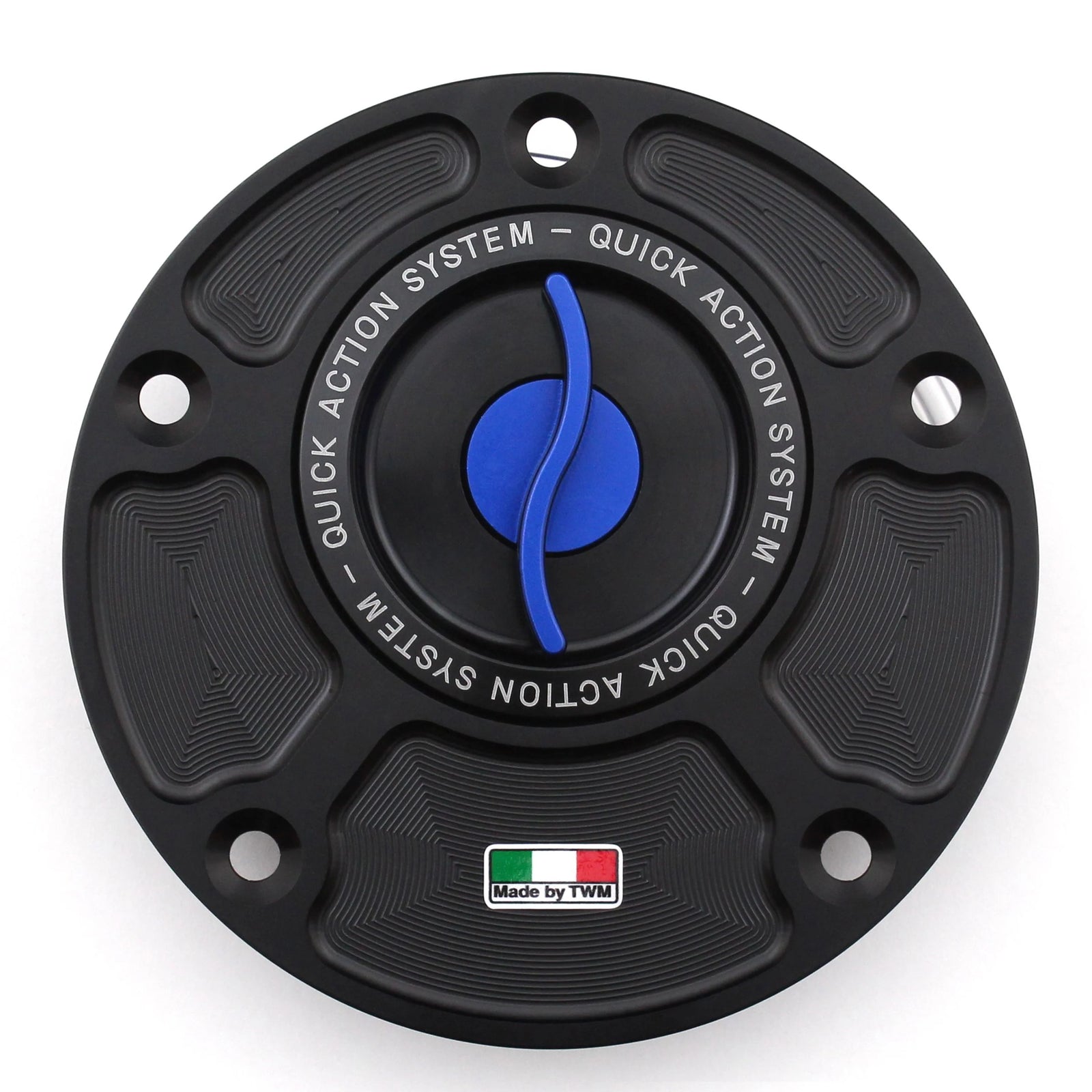 TWM CNC Aluminum Gas Cap / Fuel Cap with Blue Center Cap for Yamaha Motorcycles
