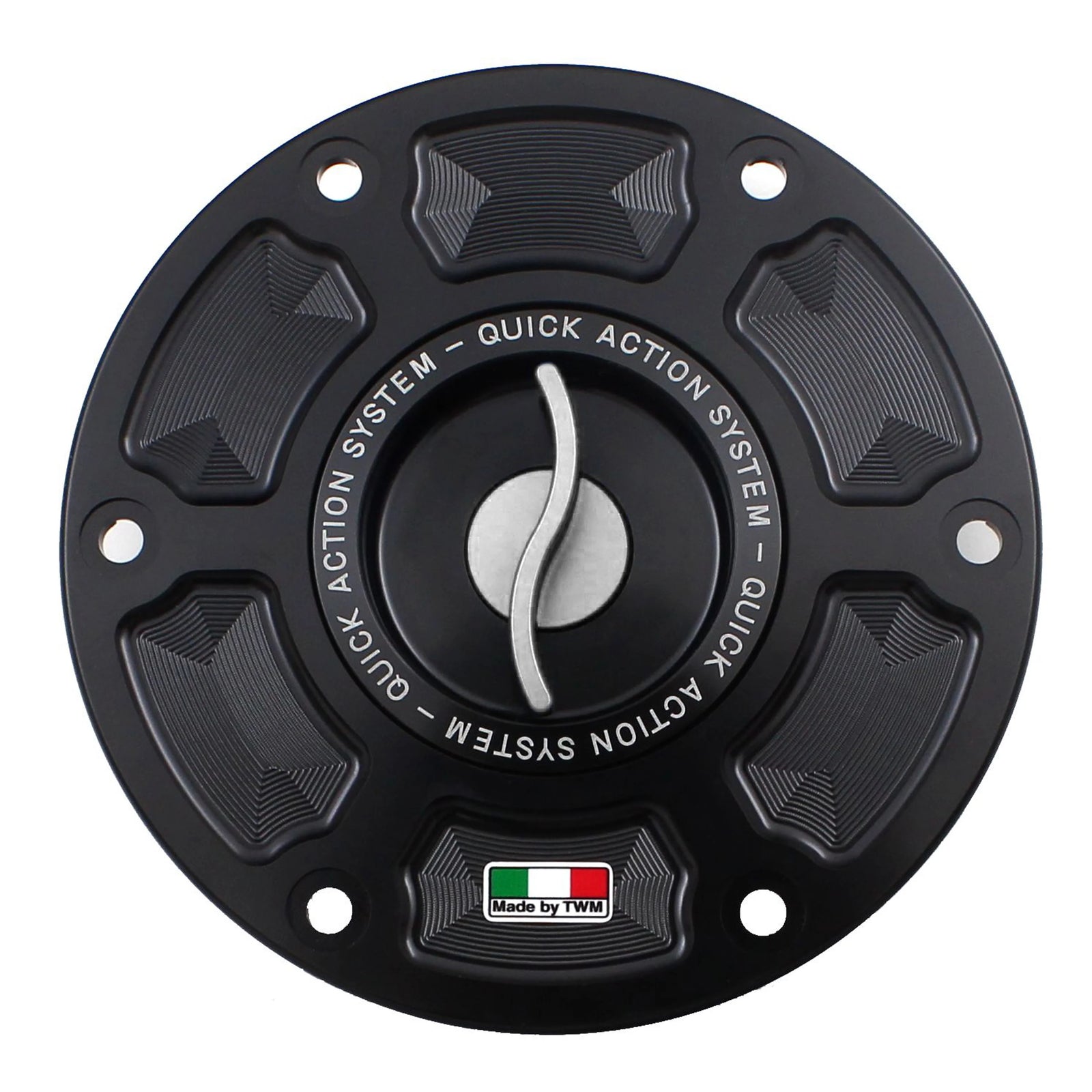 TWM CNC Aluminum Gas Cap / Fuel Cap with Silver Center Cap for KTM Motorcycles