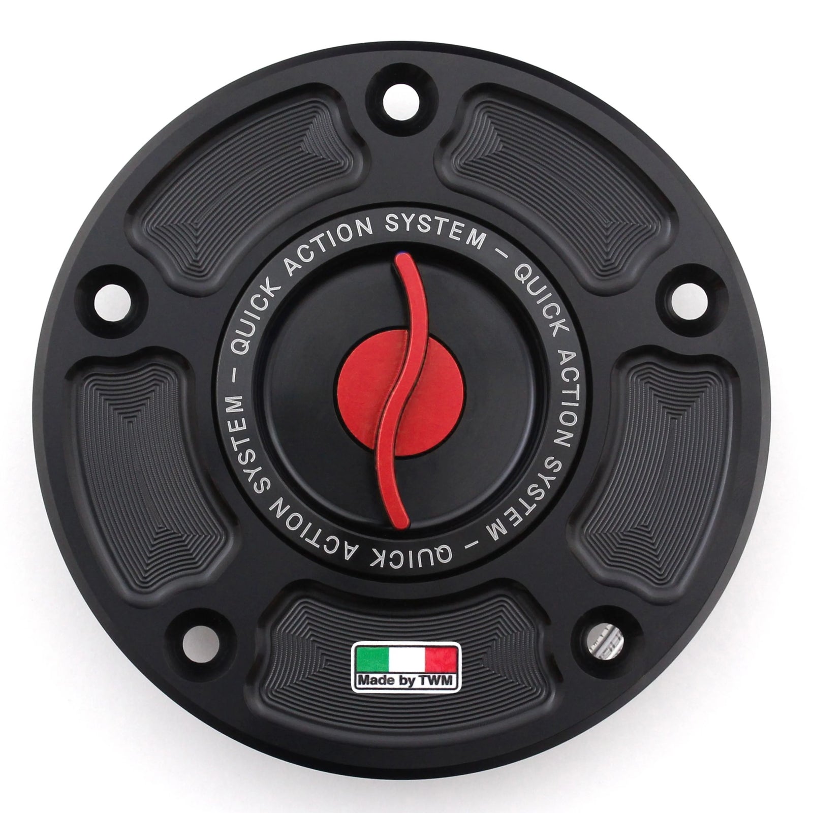 TWM CNC Aluminum Gas Cap / Fuel Cap with Red Center Cap for Suzuki Motorcycles