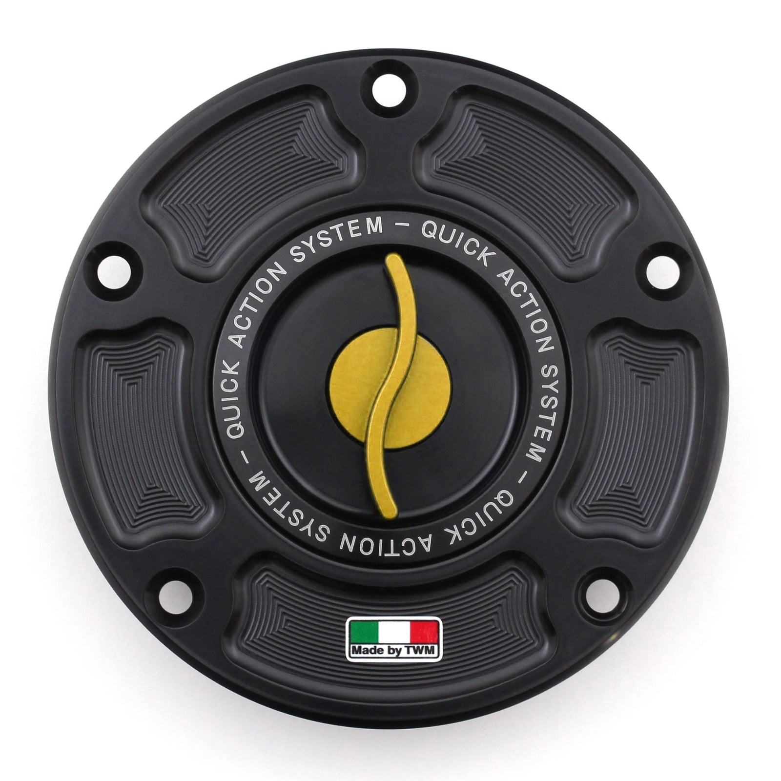 TWM CNC Aluminum Gas Cap / Fuel Cap with Gold Center Cap for KTM Motorcycles