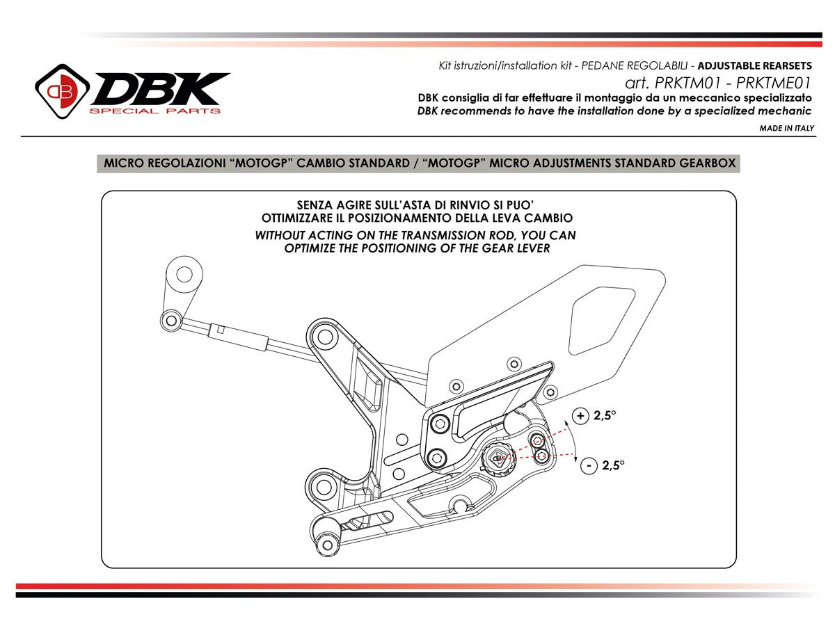 KTM 990 Duke Adjustable Pilot Rearsets Kit