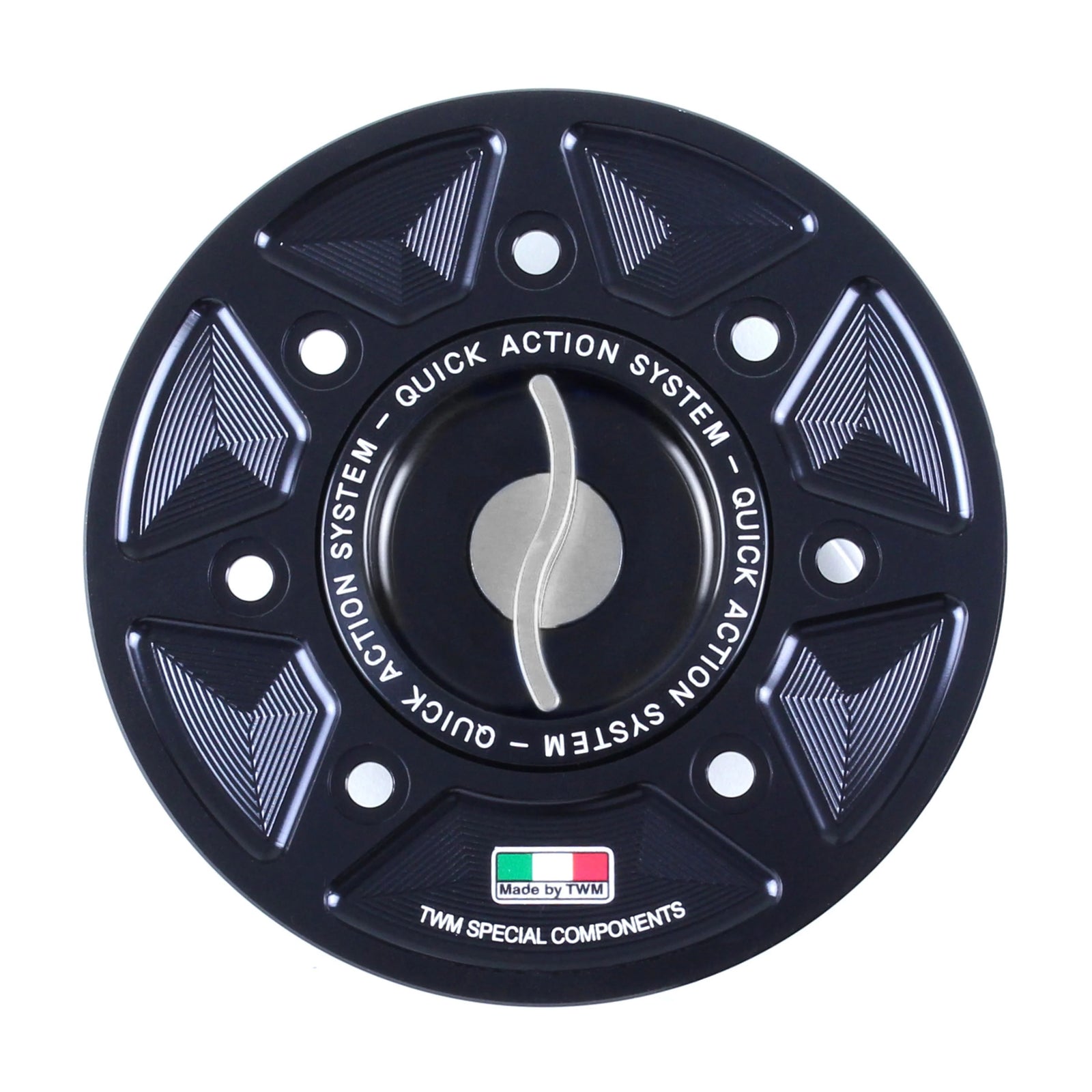 TWM CNC Aluminum Gas Cap / Fuel Cap with Silver Center Cap for Bimota Motorcycles