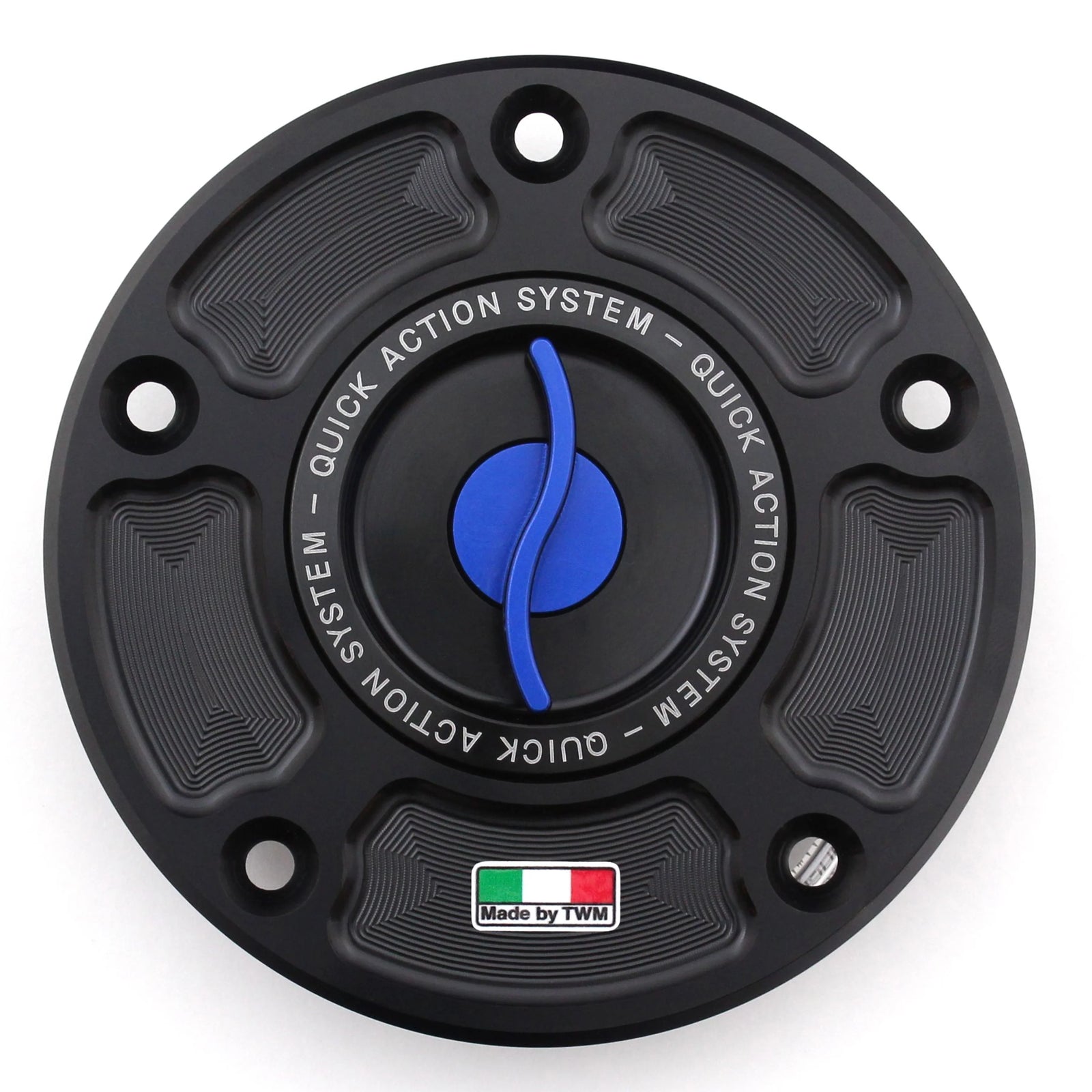 TWM CNC Aluminum Gas Cap / Fuel Cap with Blue Center Cap for Suzuki Motorcycles