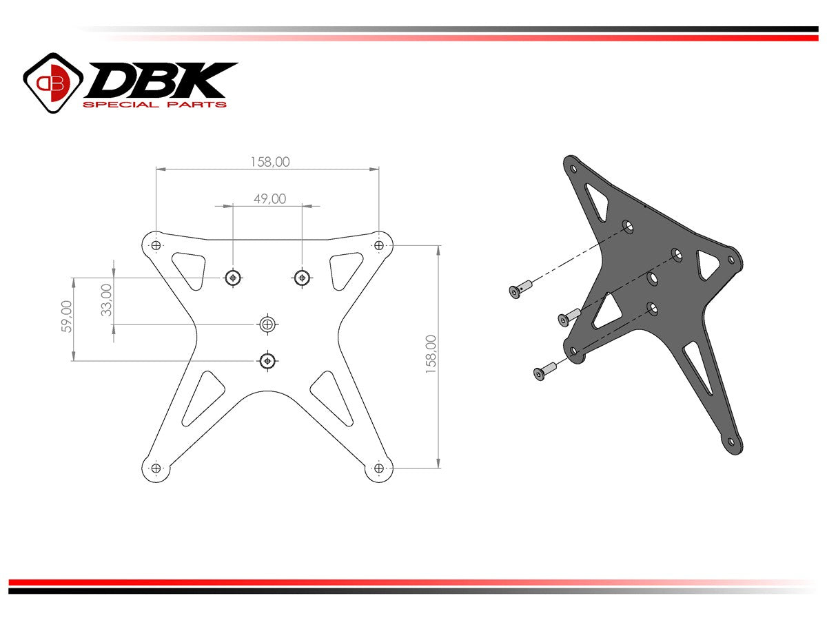 DBK Italian License Plate Mount Kit