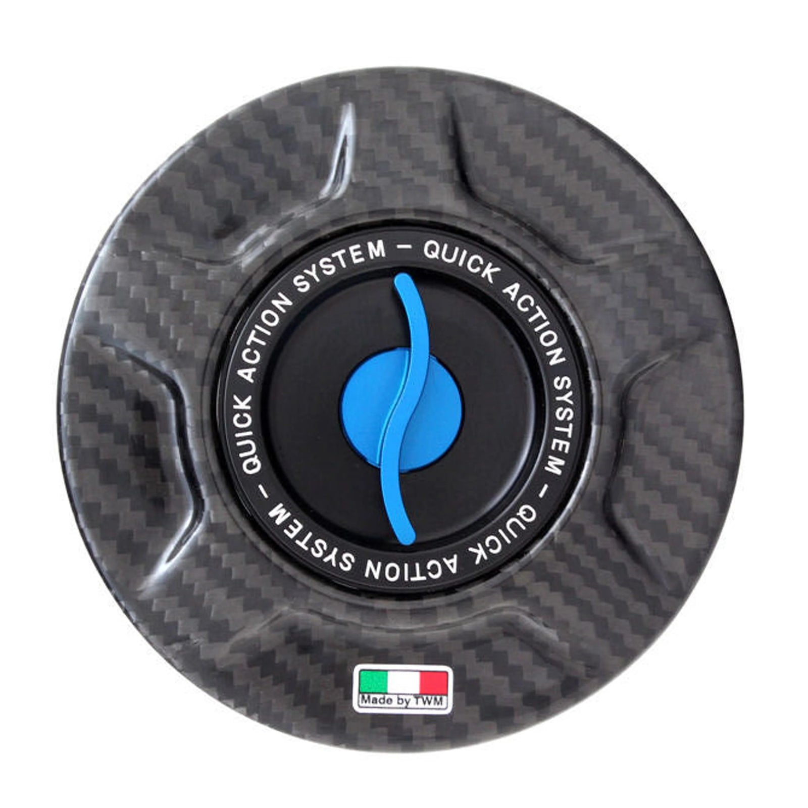 TWM Autoclave Carbon Gas Cap / Fuel Cap with Blue Center Cap for Aprilia Motorcycles