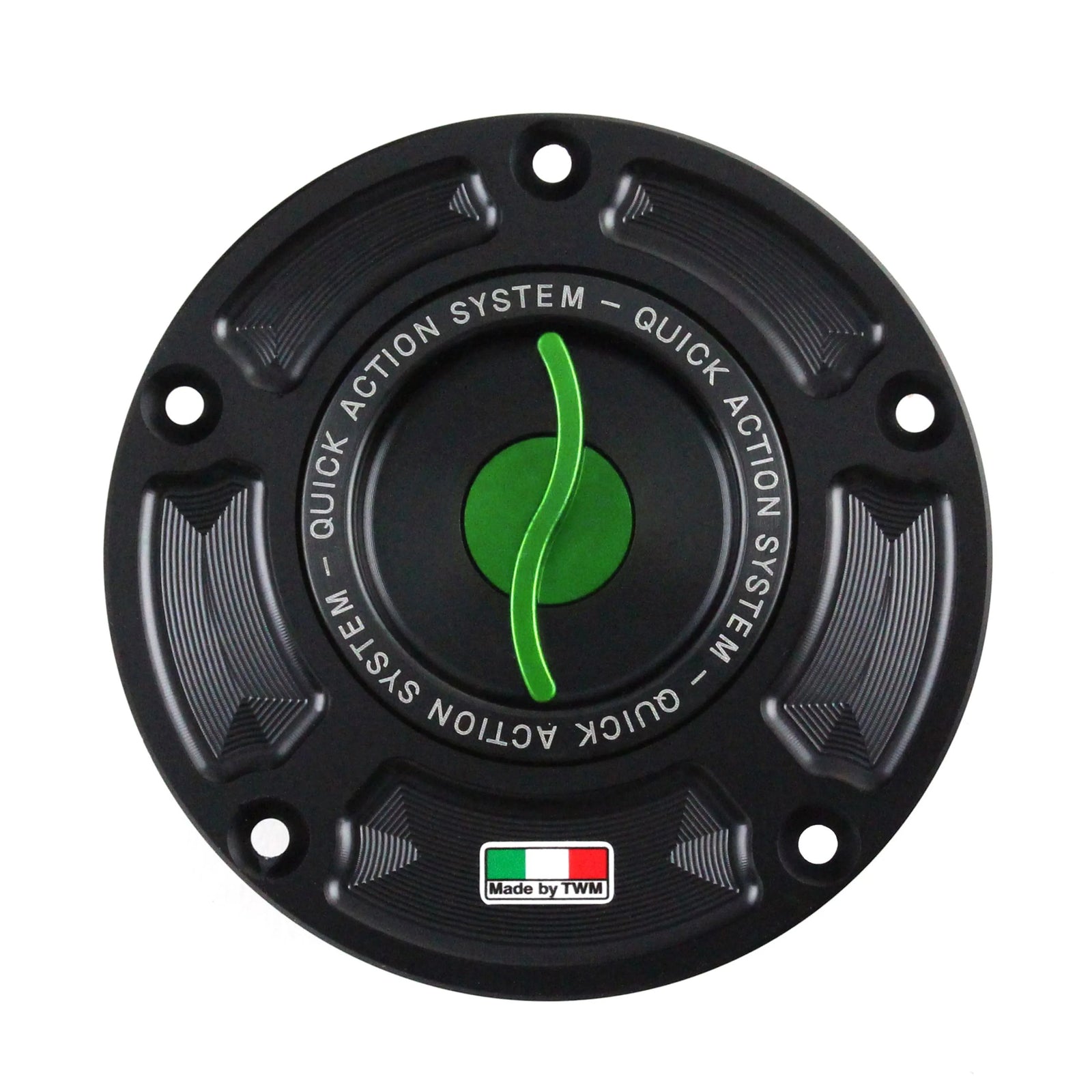 TWM CNC Aluminum Gas Cap / Fuel Cap with Green Center Cap for Honda Motorcycles