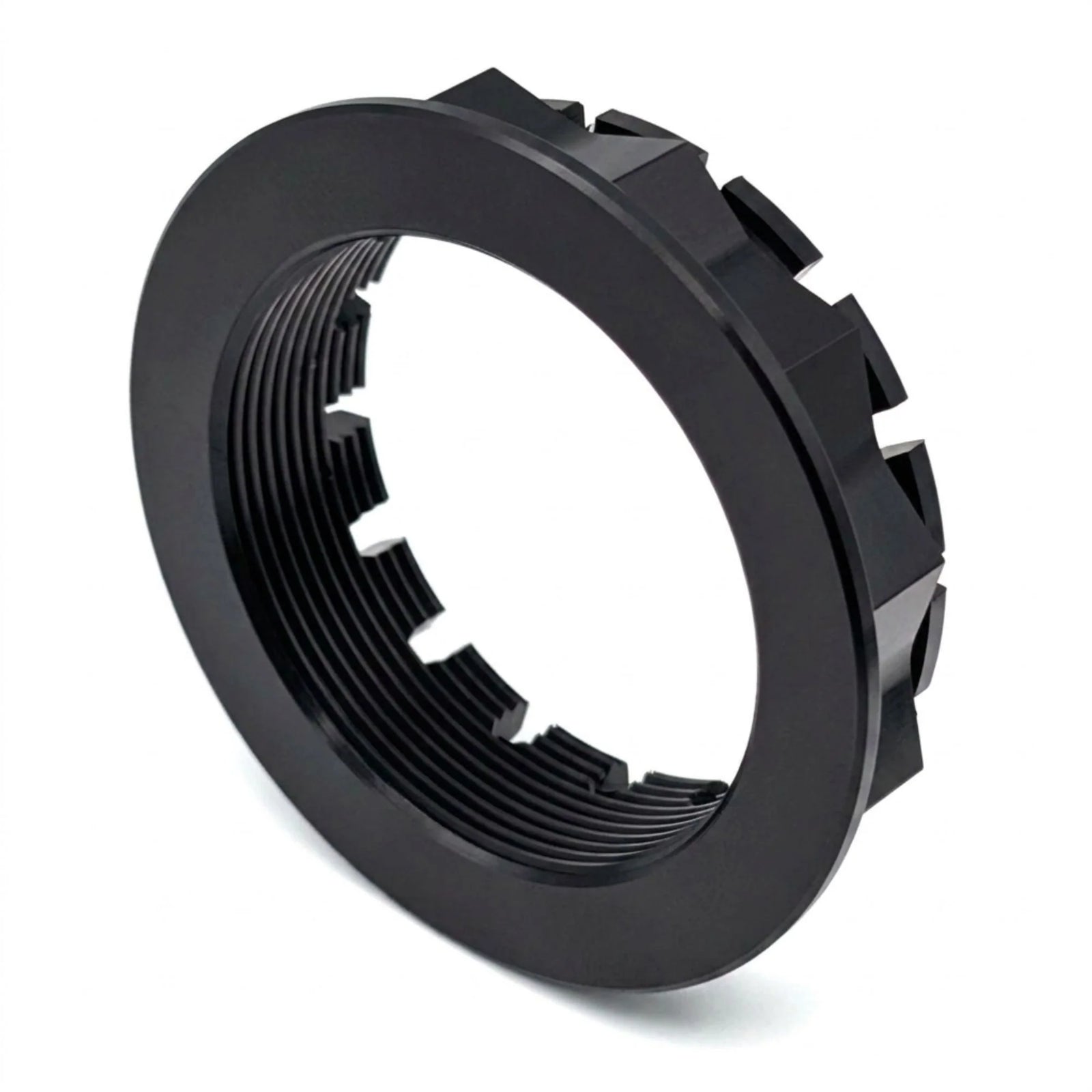 TWM CNC Aluminum Rear Wheel Axle Nut in Black Rear View for Ducati - DRPD.01.N
