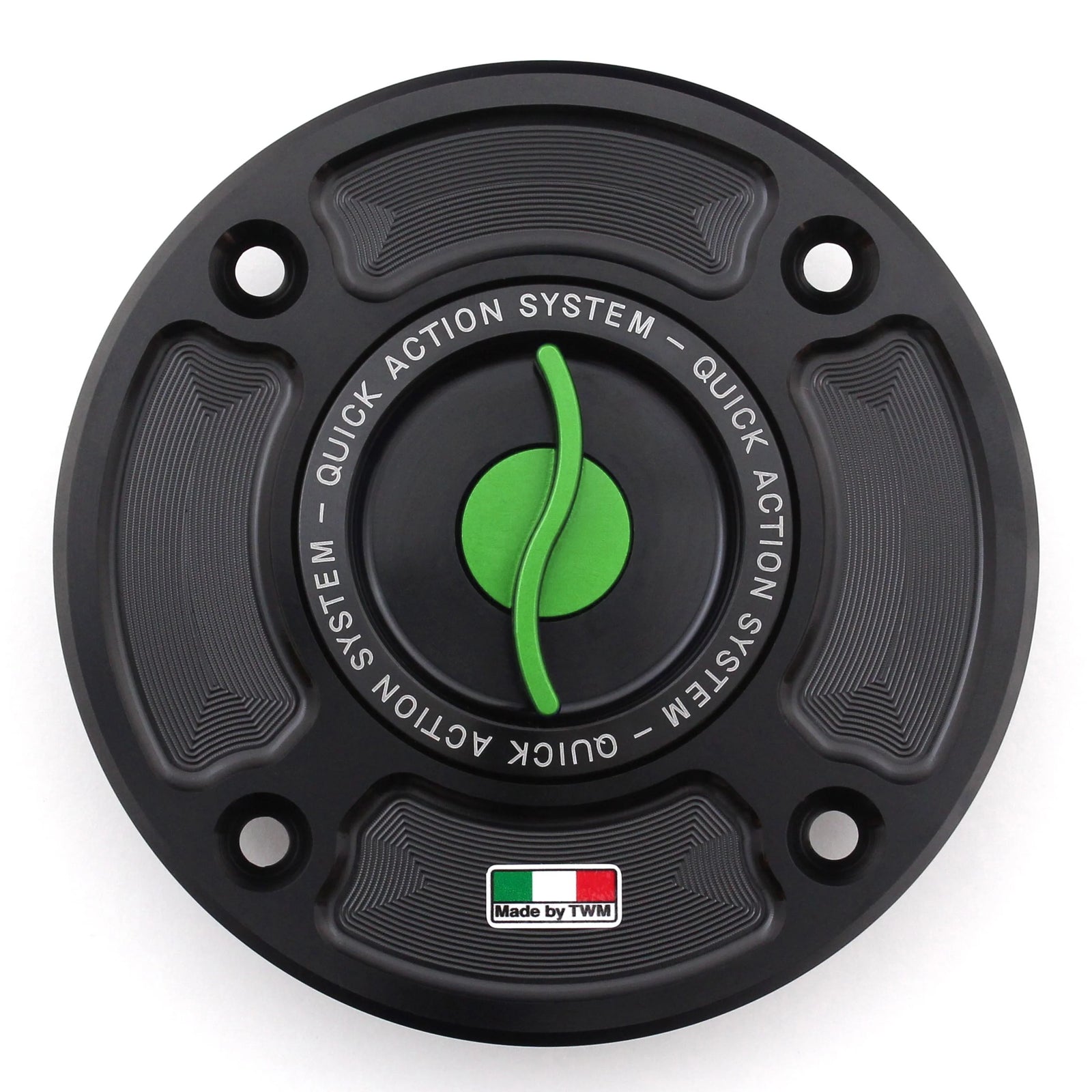 TWM CNC Aluminum Gas Cap / Fuel Cap with Green Center Cap for Suzuki Motorcycles