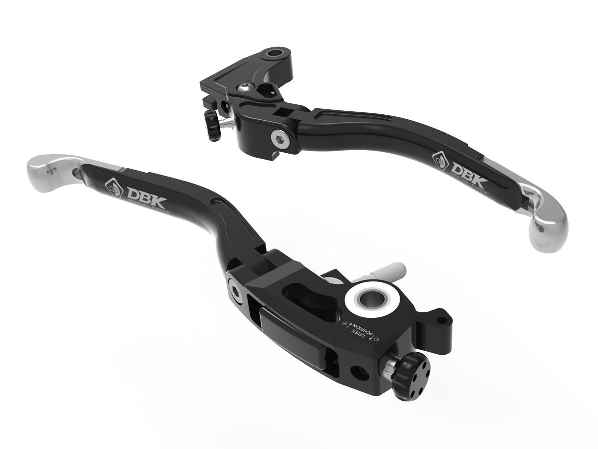 Ducabike DBK EVO Adjustable Brake & Clutch Lever Kit For Aprilia - Black / Silver