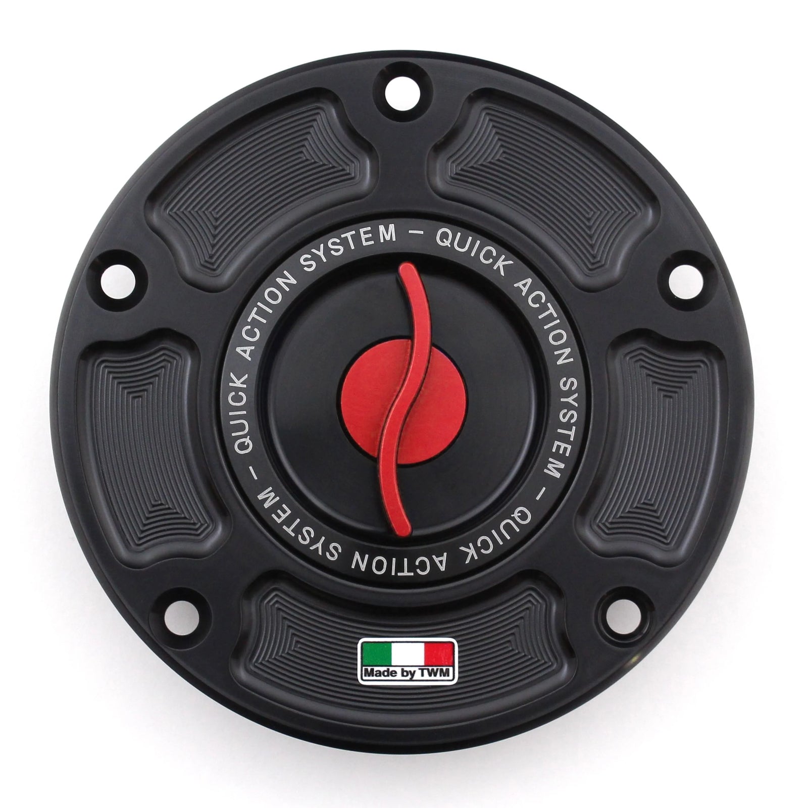 TWM CNC Aluminum Gas Cap / Fuel Cap with Red Center Cap for KTM Motorcycles