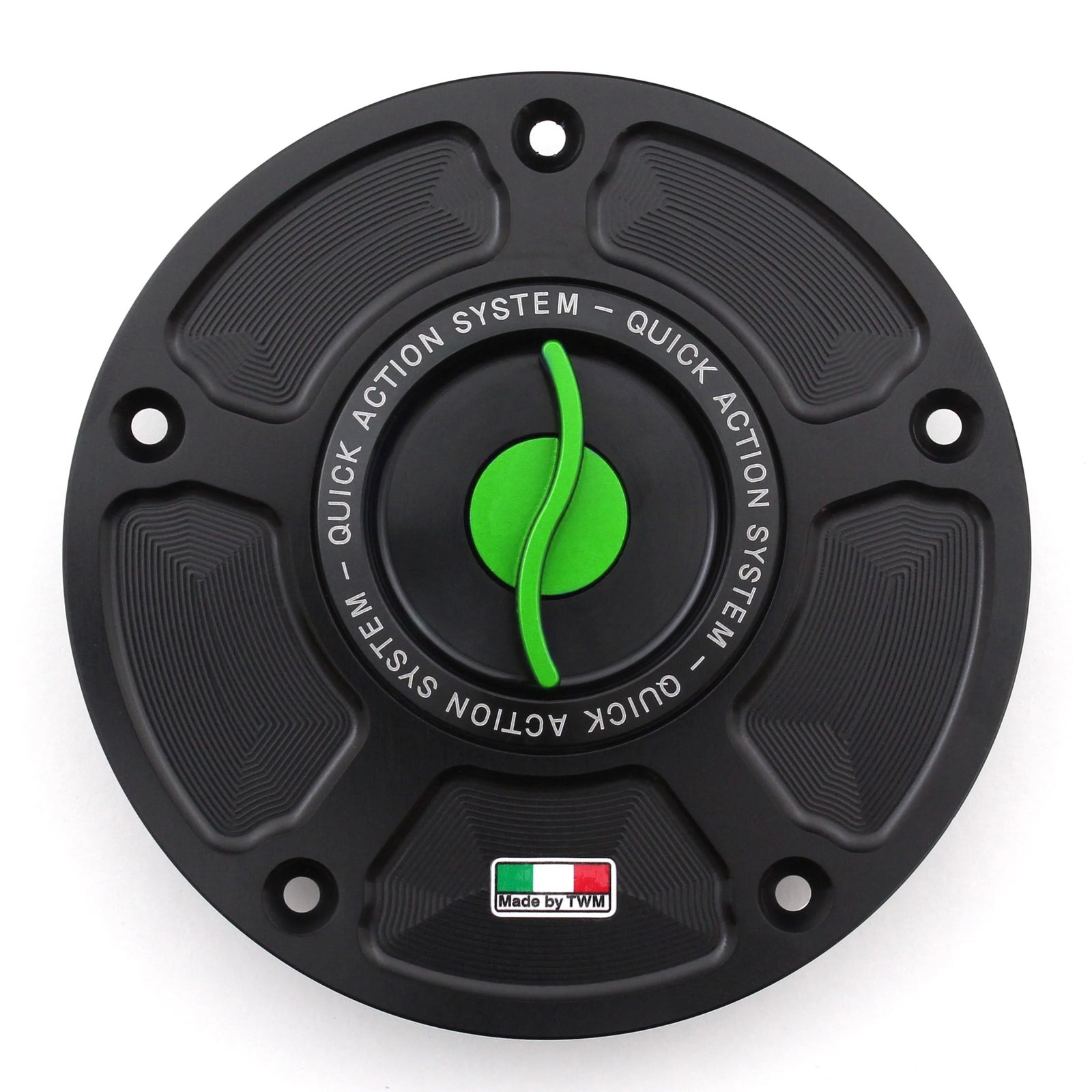 TWM CNC Aluminum Gas Cap / Fuel Cap with Green Center Cap for Honda Motorcycles