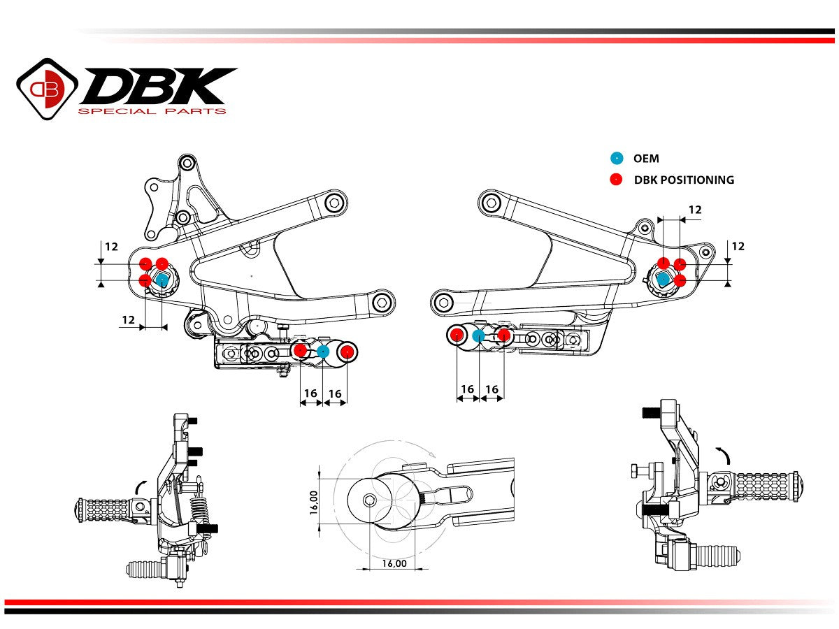Ducati Panigale V4 2025 Adjustable SBK Rearsets