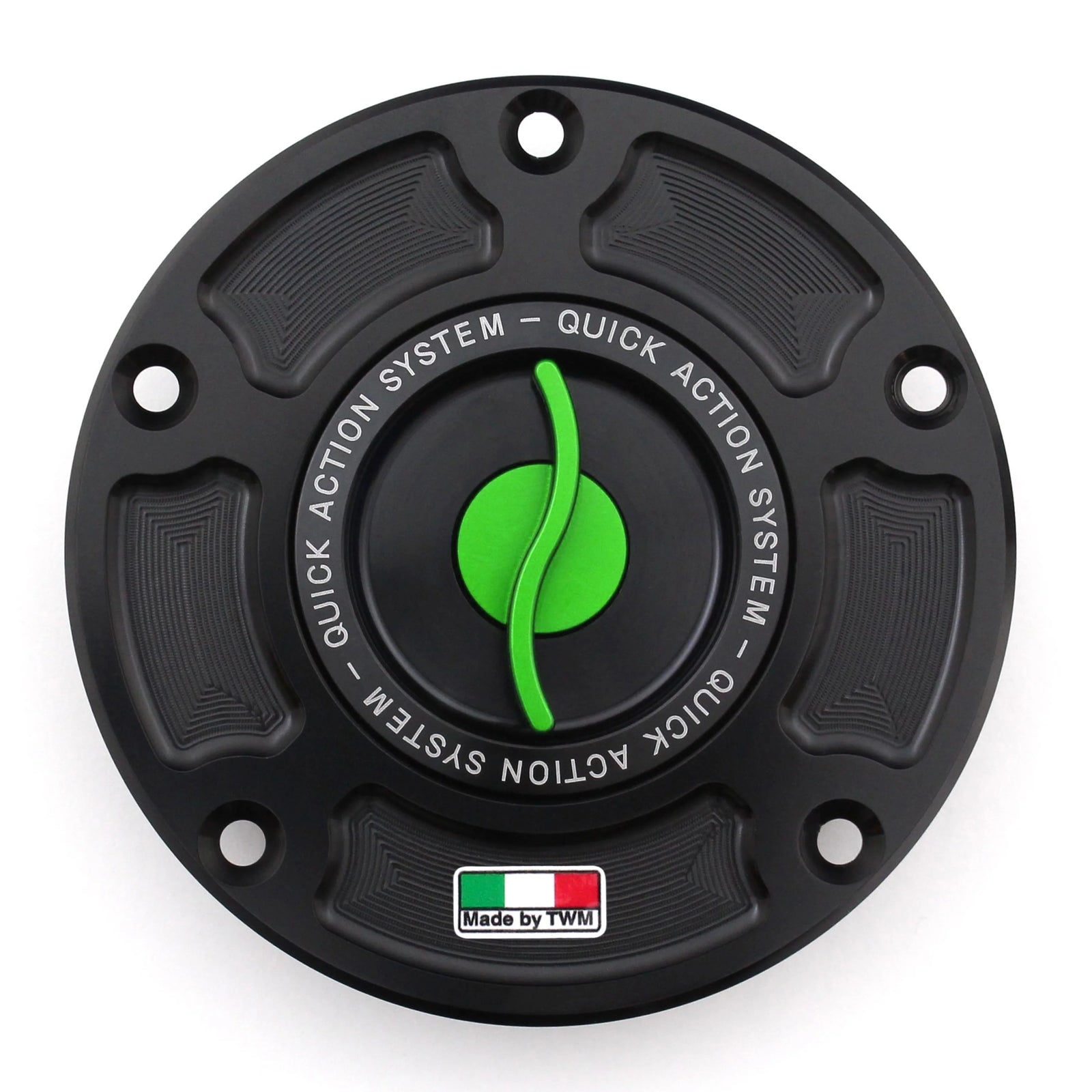 TWM CNC Aluminum Gas Cap / Fuel Cap with Green Center Cap for MV Agusta Motorcycles