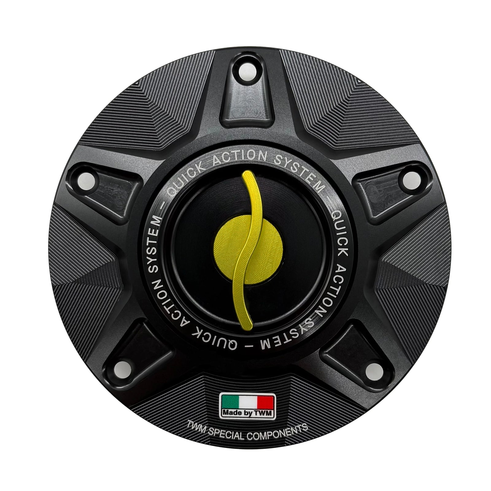 TWM CNC Aluminum Gas Cap / Fuel Cap with Gold Center Cap for Ducati Motorcycles