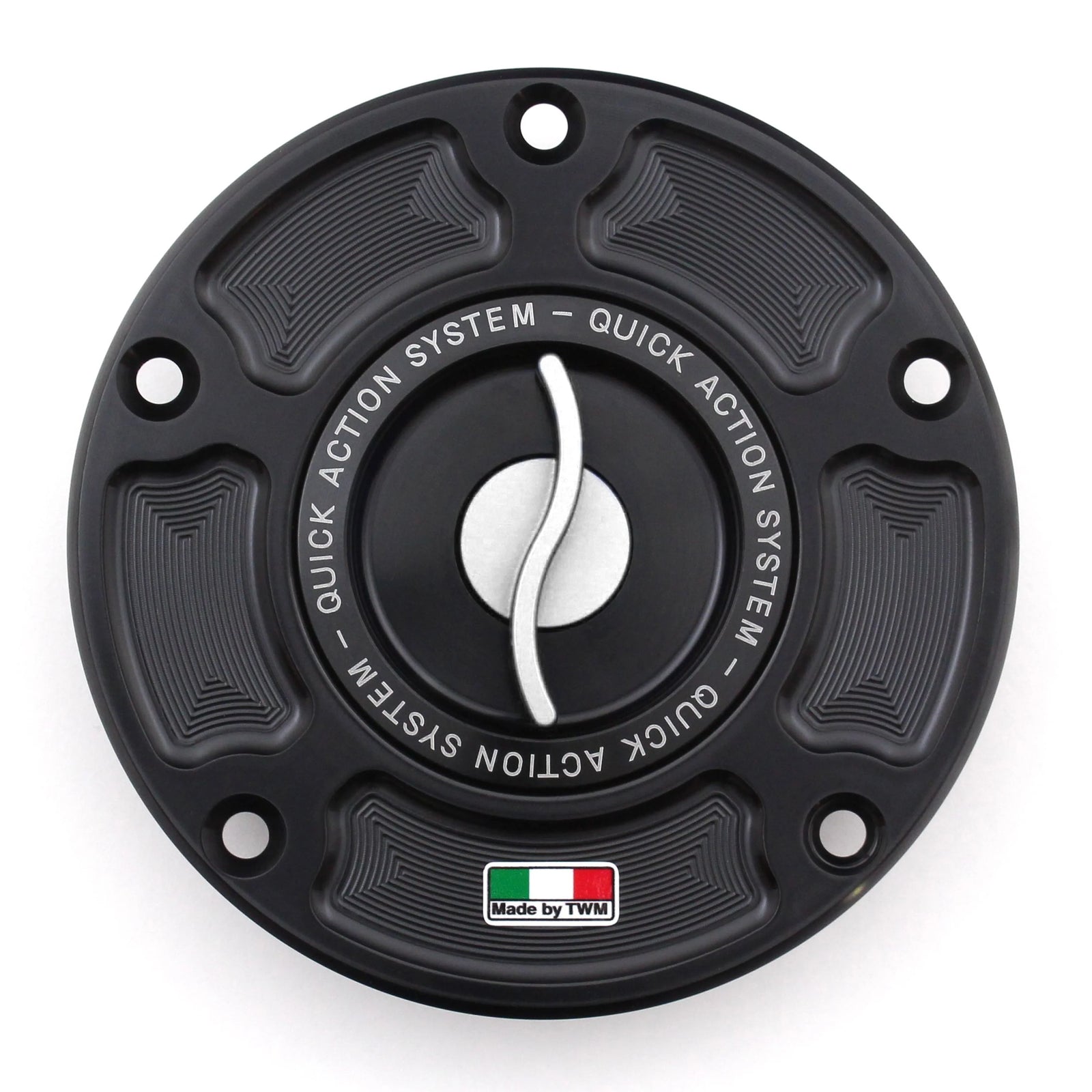 TWM CNC Aluminum Gas Cap / Fuel Cap with Silver Center Cap for KTM Motorcycles