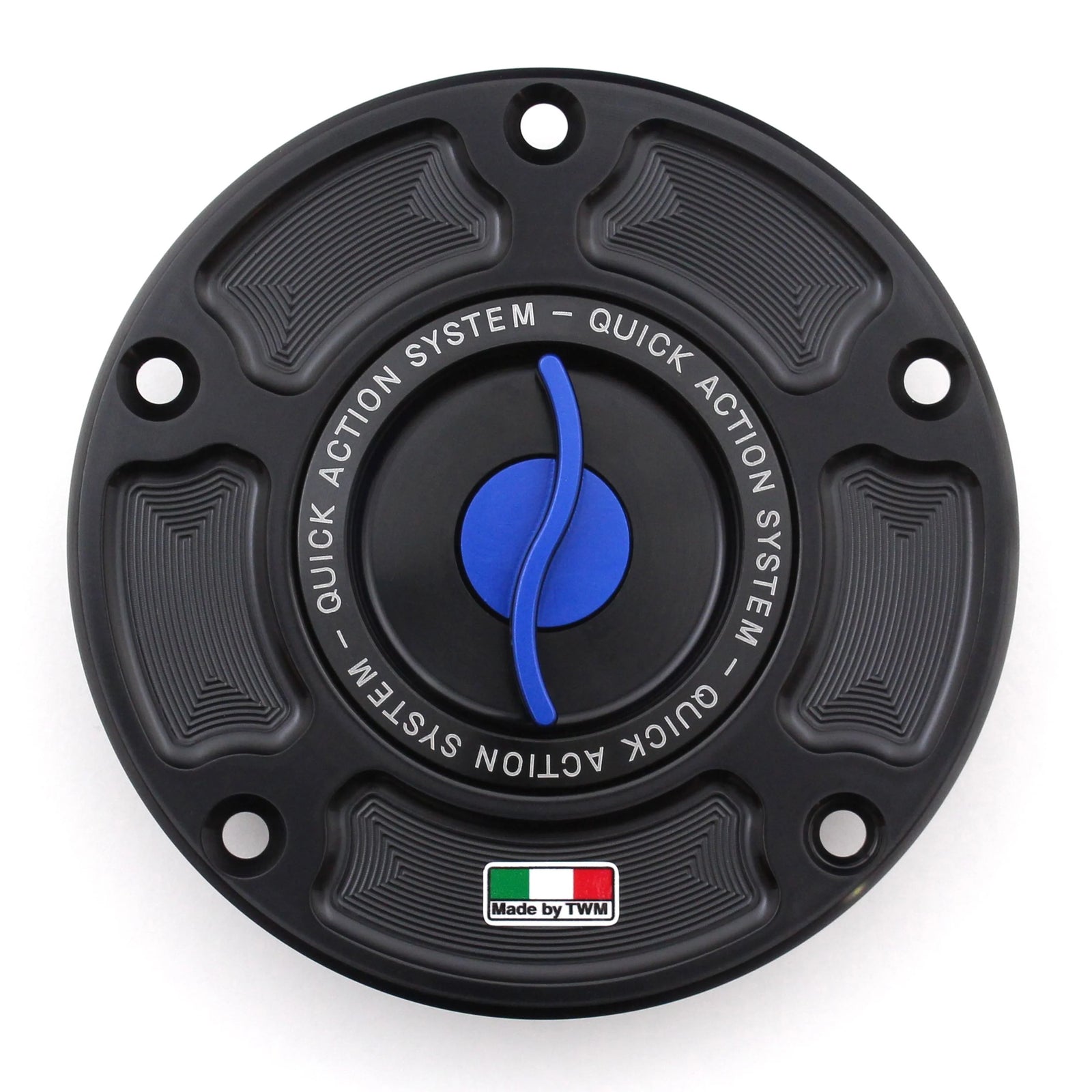 TWM CNC Aluminum Gas Cap / Fuel Cap with Blue Center Cap for KTM Motorcycles