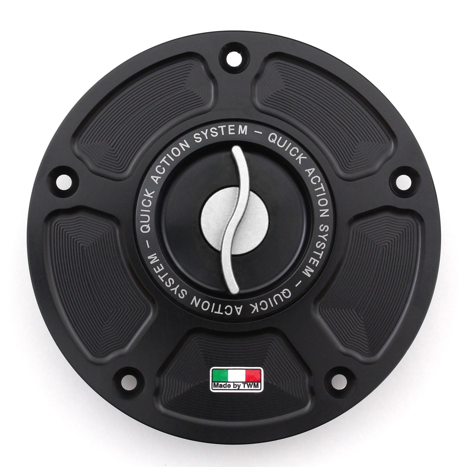 TWM CNC Aluminum Gas Cap / Fuel Cap with Silver Center Cap for Honda Motorcycles