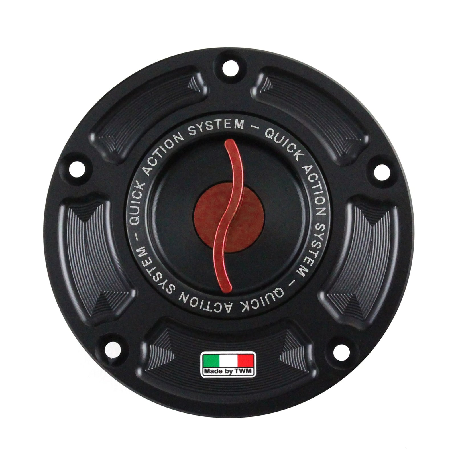 TWM CNC Aluminum Gas Cap / Fuel Cap with Red Center Cap for Honda Motorcycles