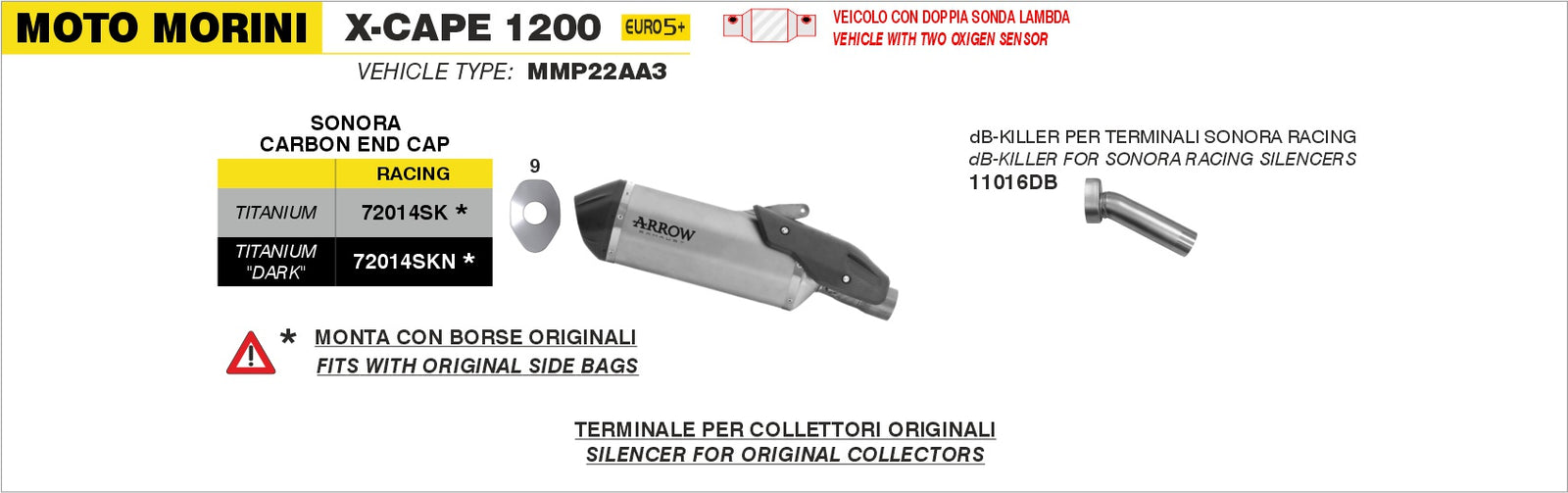 Arrow 72014SK Sonora Titanium Slip On With Carbon End Cap