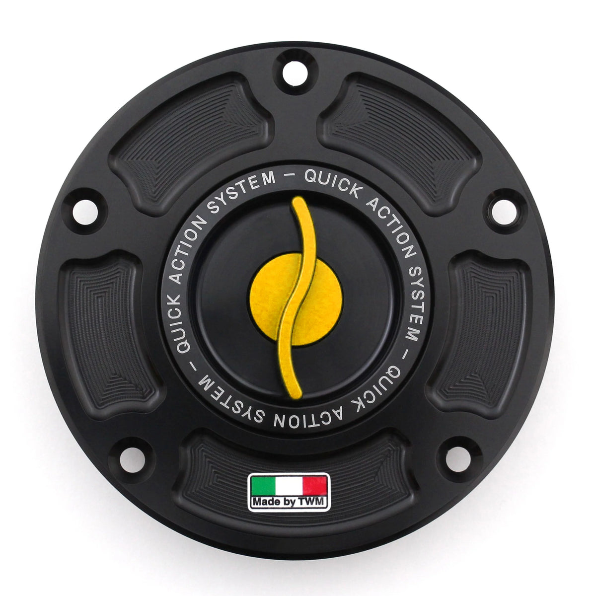 TWM CNC Aluminum Gas Cap / Fuel Cap with Gold Center Cap for MV Agusta Motorcycles