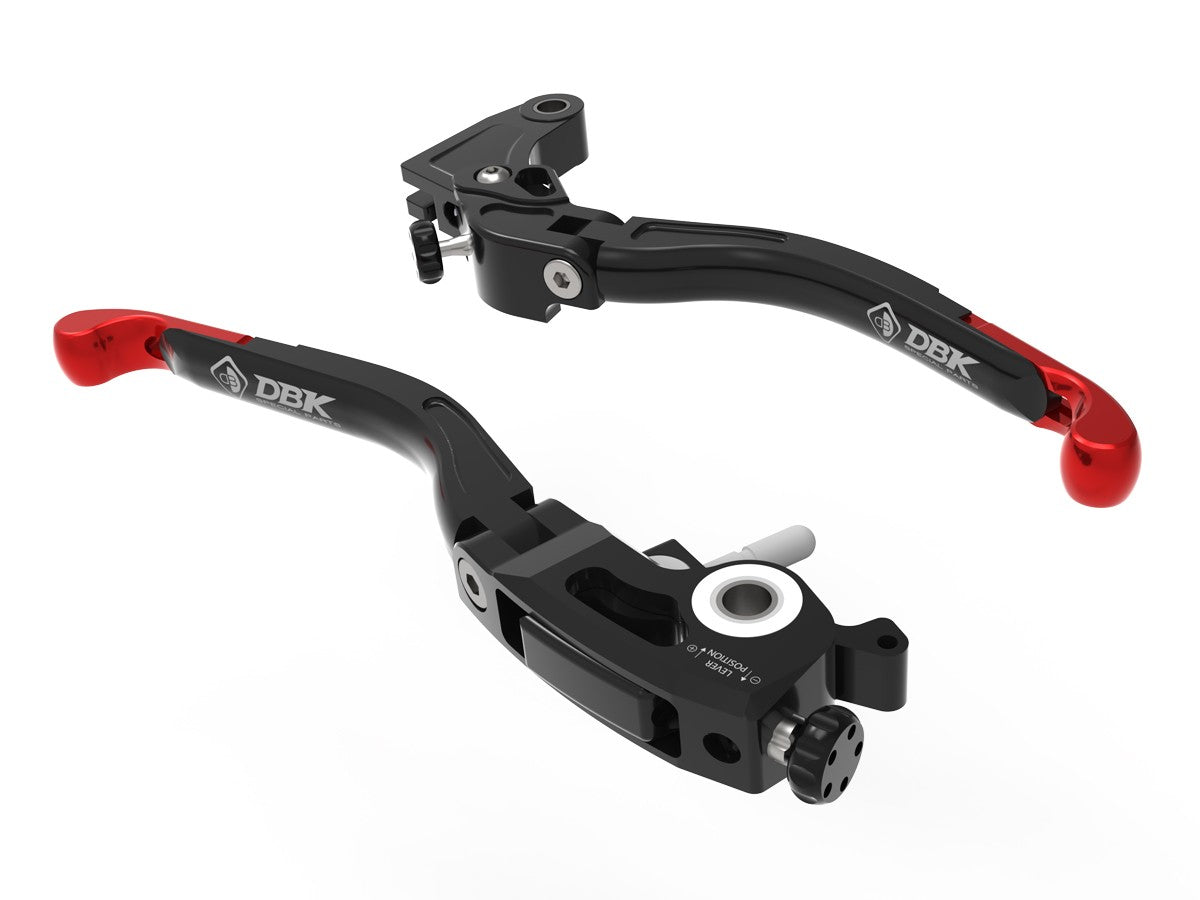 Ducabike DBK EVO Adjustable Brake & Clutch Lever Kit For Aprilia - Black / Red