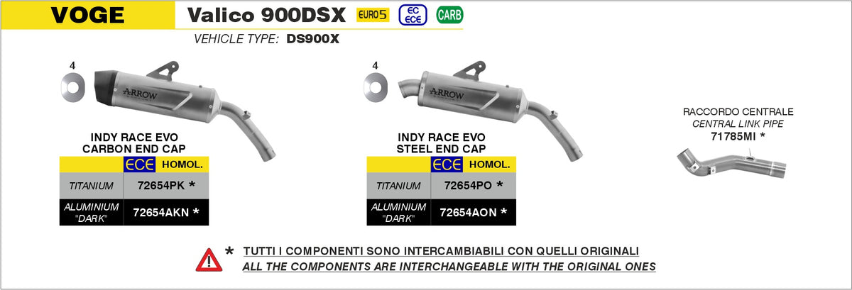 Arrow 72654PK Indy Race EVO Titanium Slip On With Carbon End Cap