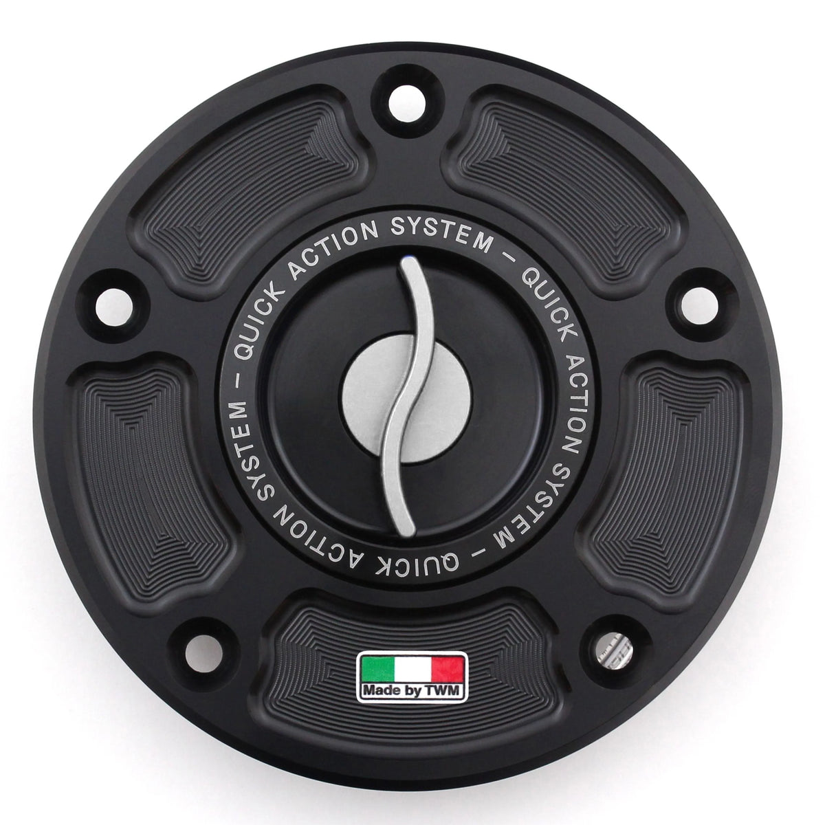 TWM CNC Aluminum Gas Cap / Fuel Cap with Silver Center Cap for Suzuki Motorcycles
