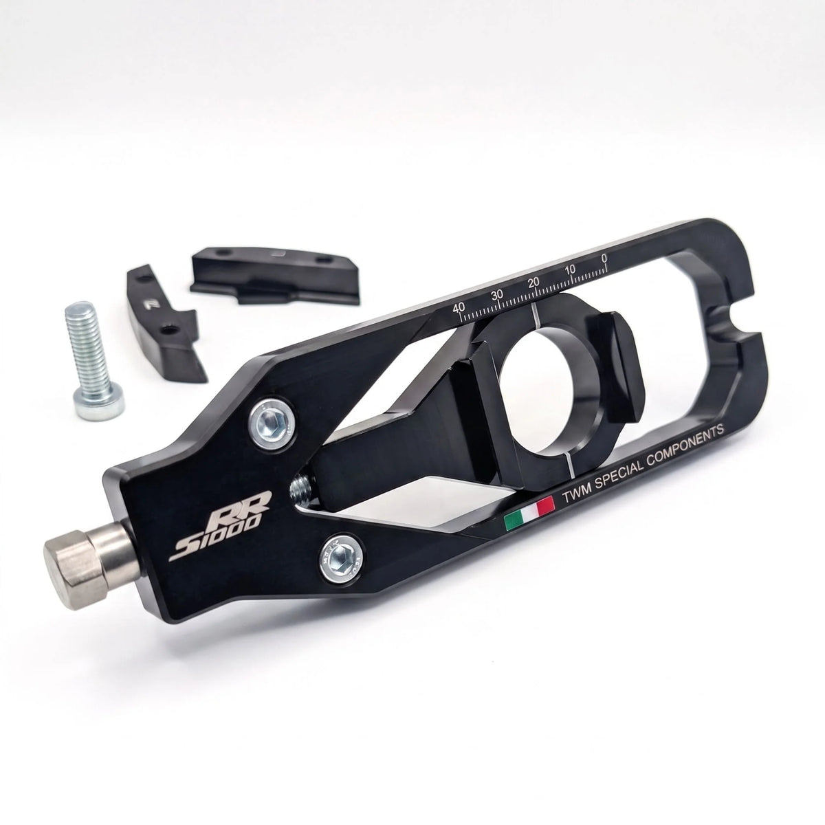TWM CNC Aluminum Chain Adjusters for BMW - TCBMW.02 in Black - Detail Photo - TCBMW.02.N
