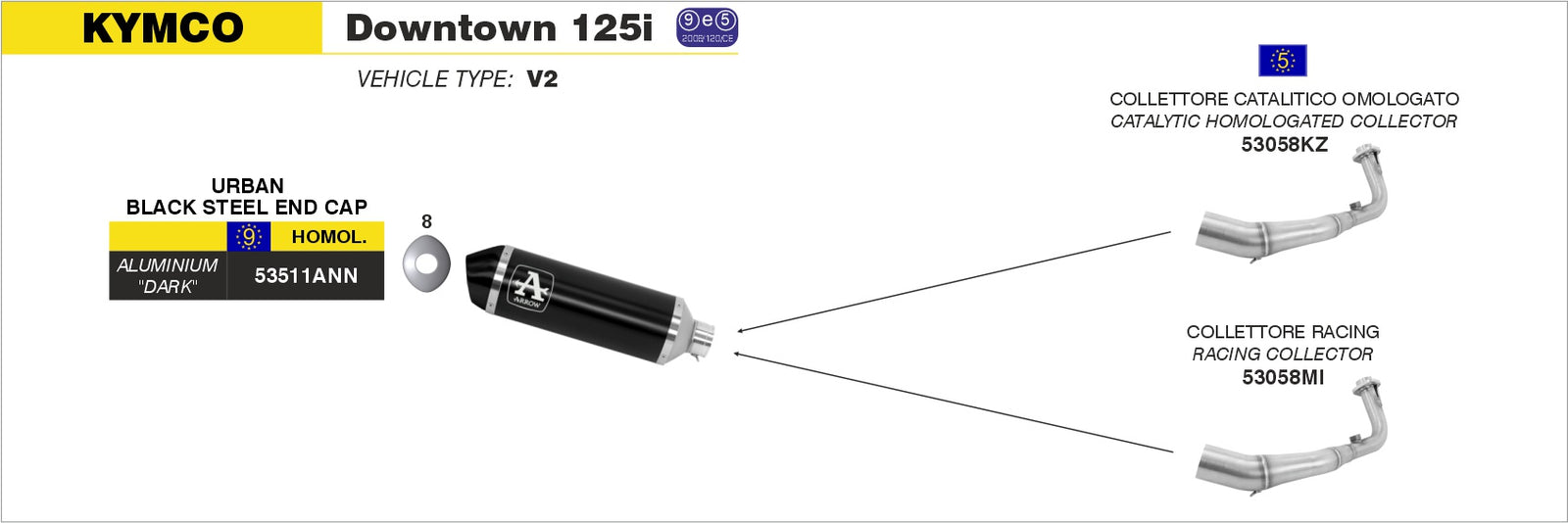 Arrow 53511ANN Urban Aluminium Dark Slip On With Dark End Cap
