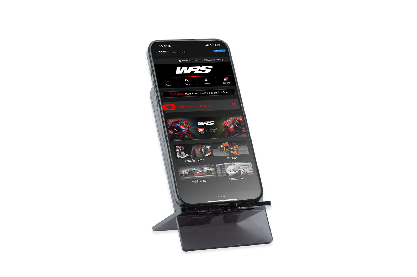 WRS DESKTOP MOBILE PHONE HOLDER DARK SMOKED