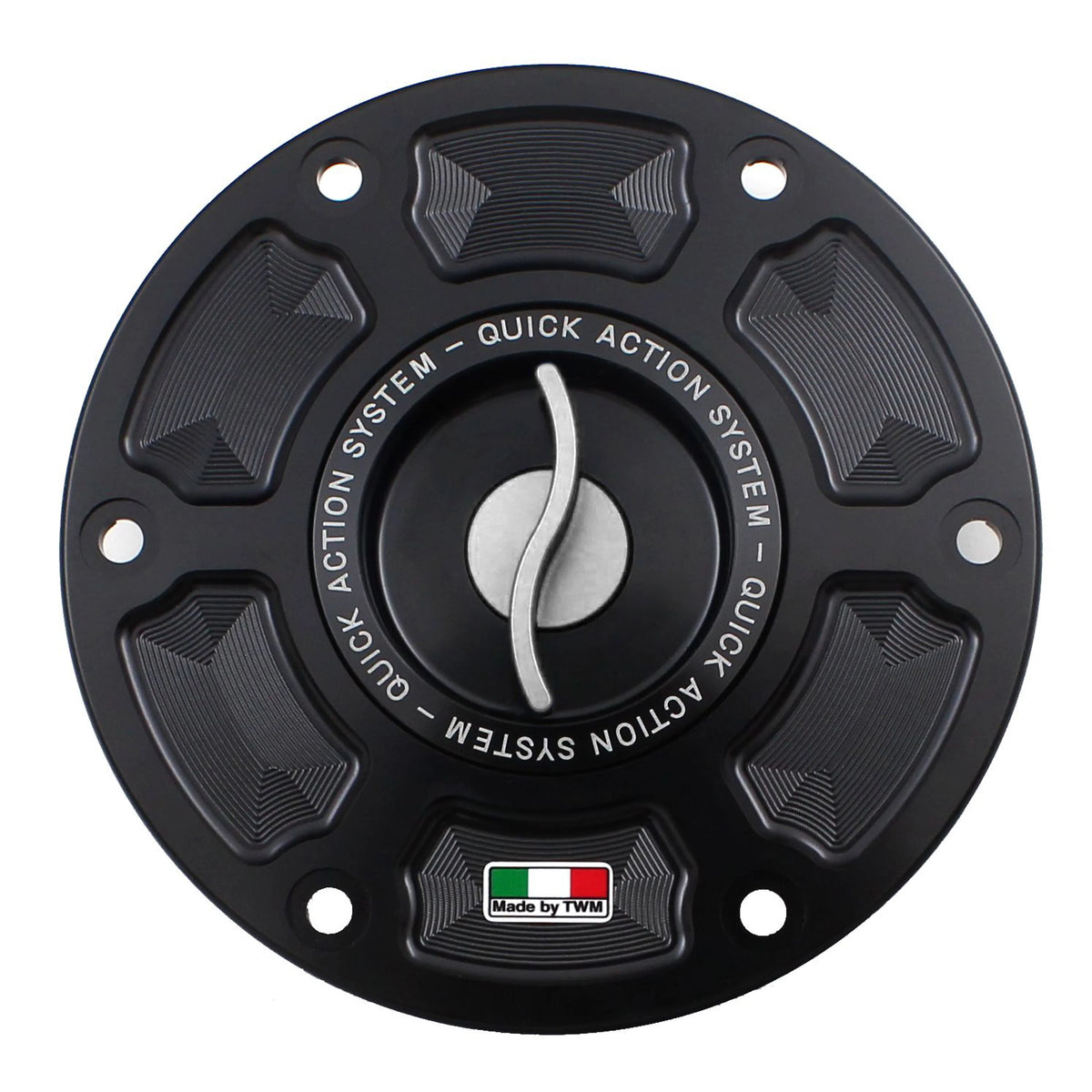 TWM CNC Aluminum Gas Cap / Fuel Cap with Silver Center Cap for KTM Motorcycles