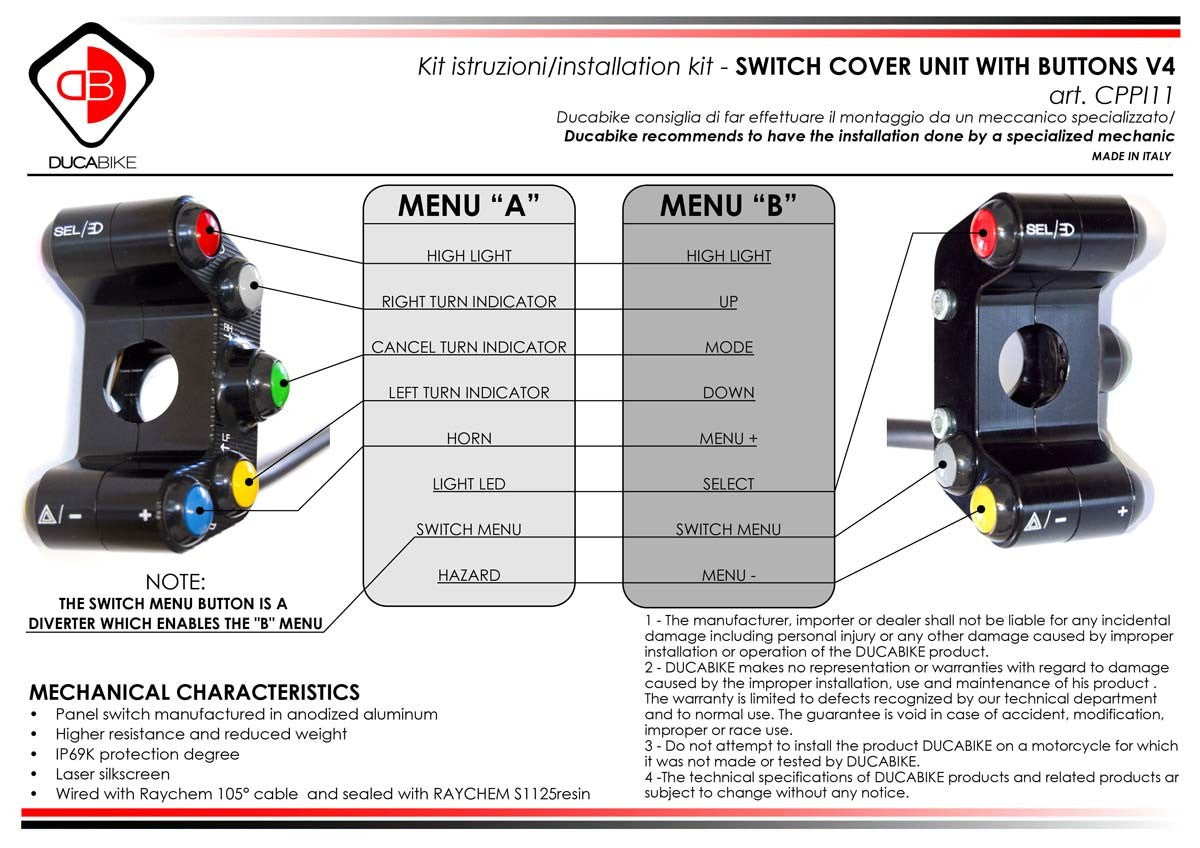 CPPI11 - V4 8 BUTTONS HANDLEBAR STREET SWITCHED