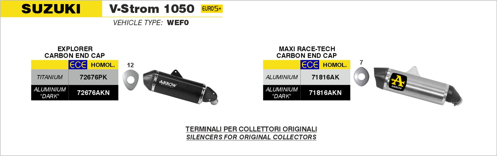 Arrow 71816AK Maxi Race-Tech Aluminium Slip On With Carbon End Cap