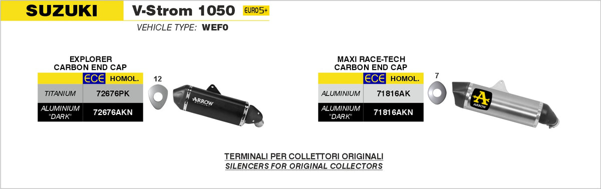 Arrow 71816AK Maxi Race-Tech Aluminium Slip On With Carbon End Cap
