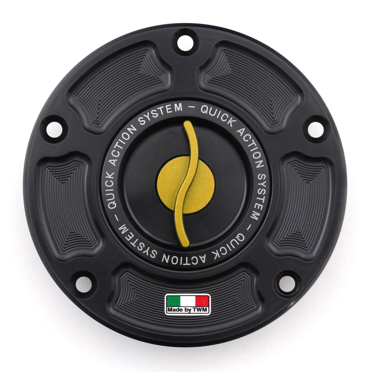 TWM CNC Aluminum Gas Cap / Fuel Cap with Gold Center Cap for KTM Motorcycles