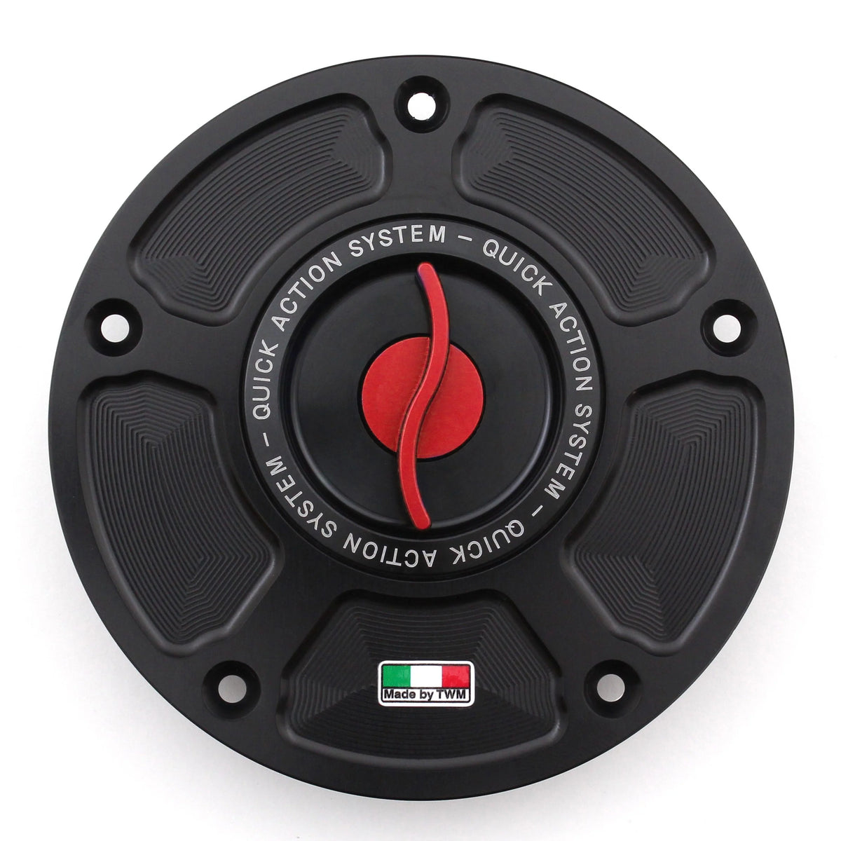 TWM CNC Aluminum Gas Cap / Fuel Cap with Red Center Cap for Honda Motorcycles