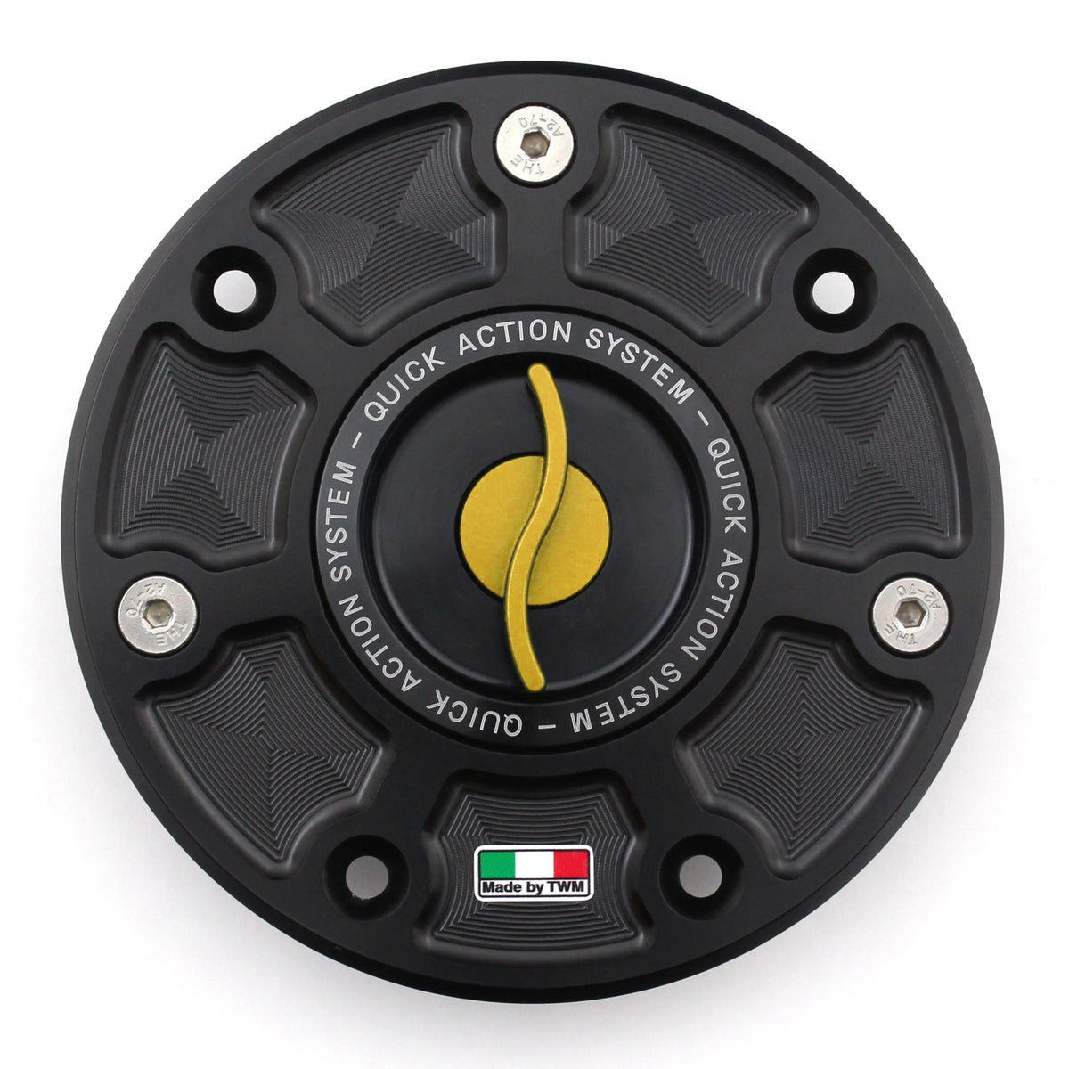 TWM CNC Aluminum Gas Cap / Fuel Cap with Gold Center Cap for KTM Motorcycles