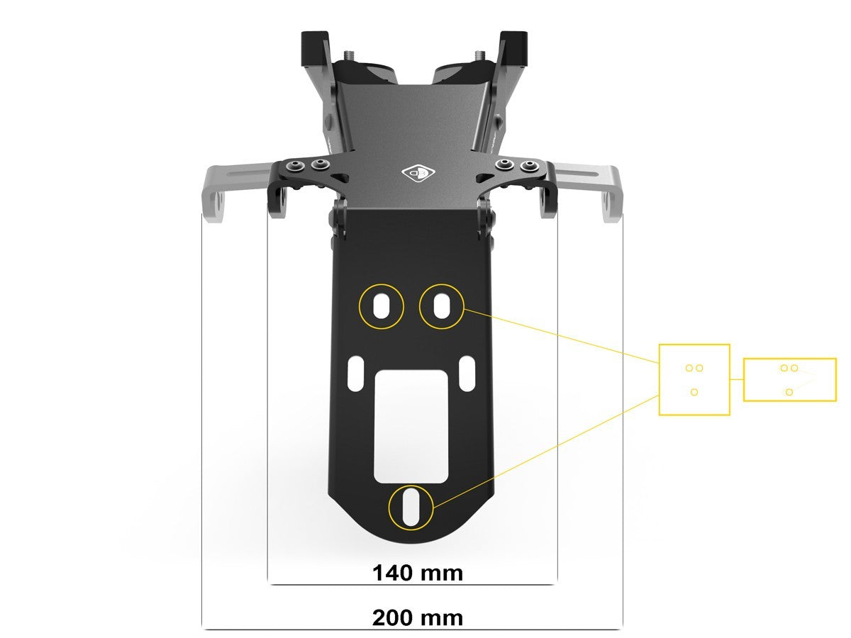 PRT16 - MTS V4 EVO ADJUSTABLE LICENSE PLATE HOLDER