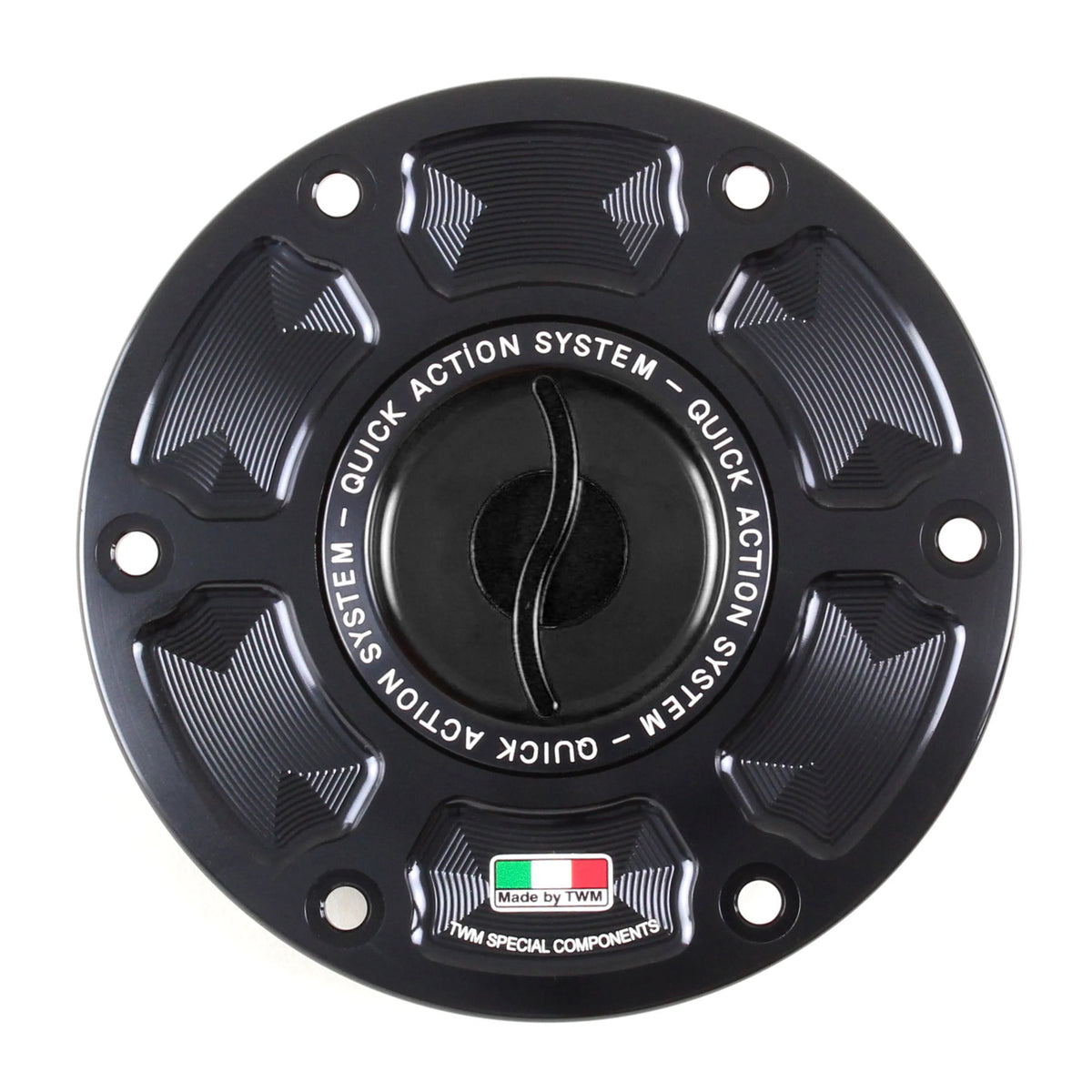 TWM CNC Aluminum Gas Cap / Fuel Cap with Black Center Cap for Ducati Motorcycles