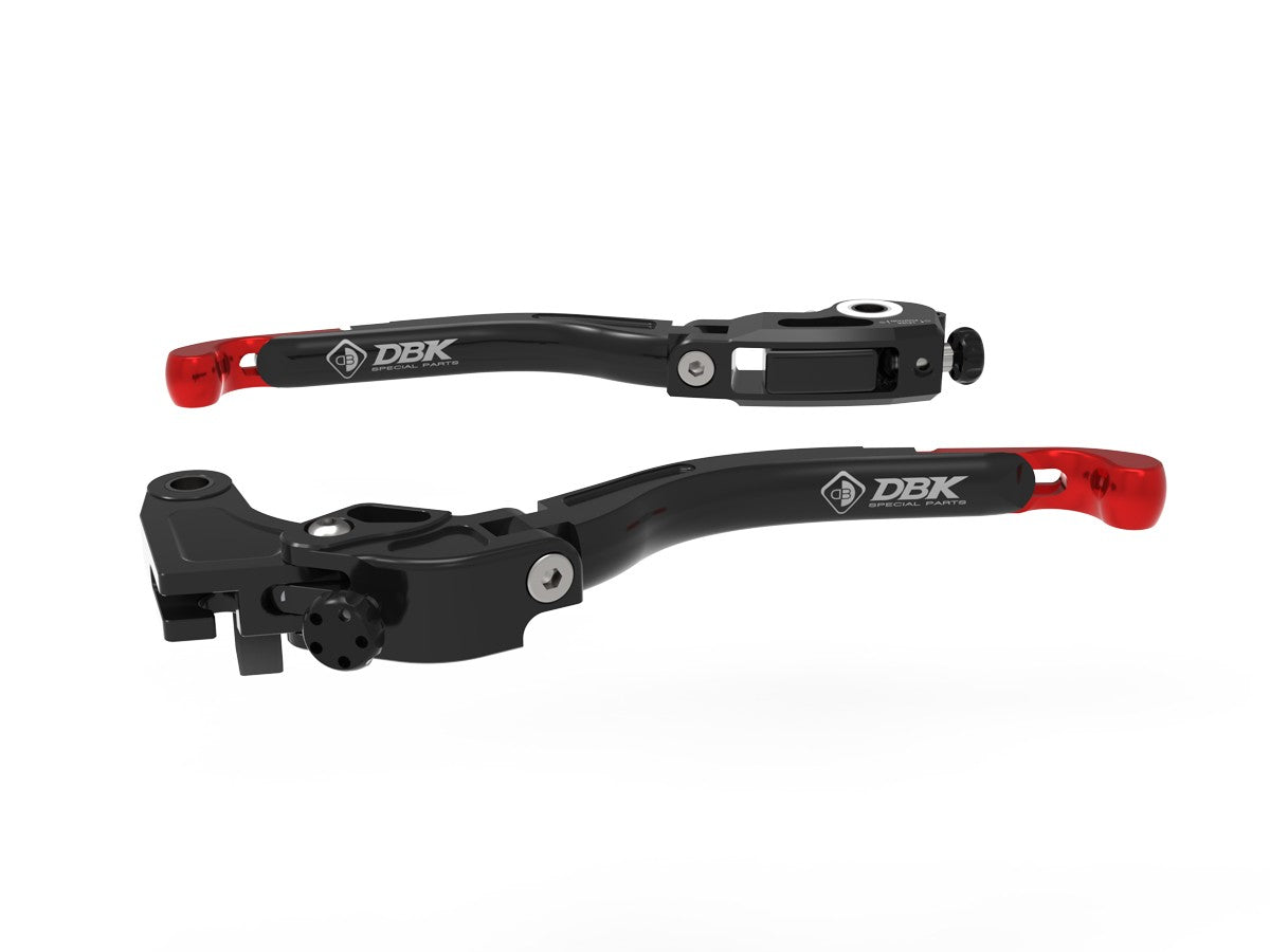 Ducabike DBK EVO Adjustable Brake & Clutch Lever Kit For Aprilia - Black / Red