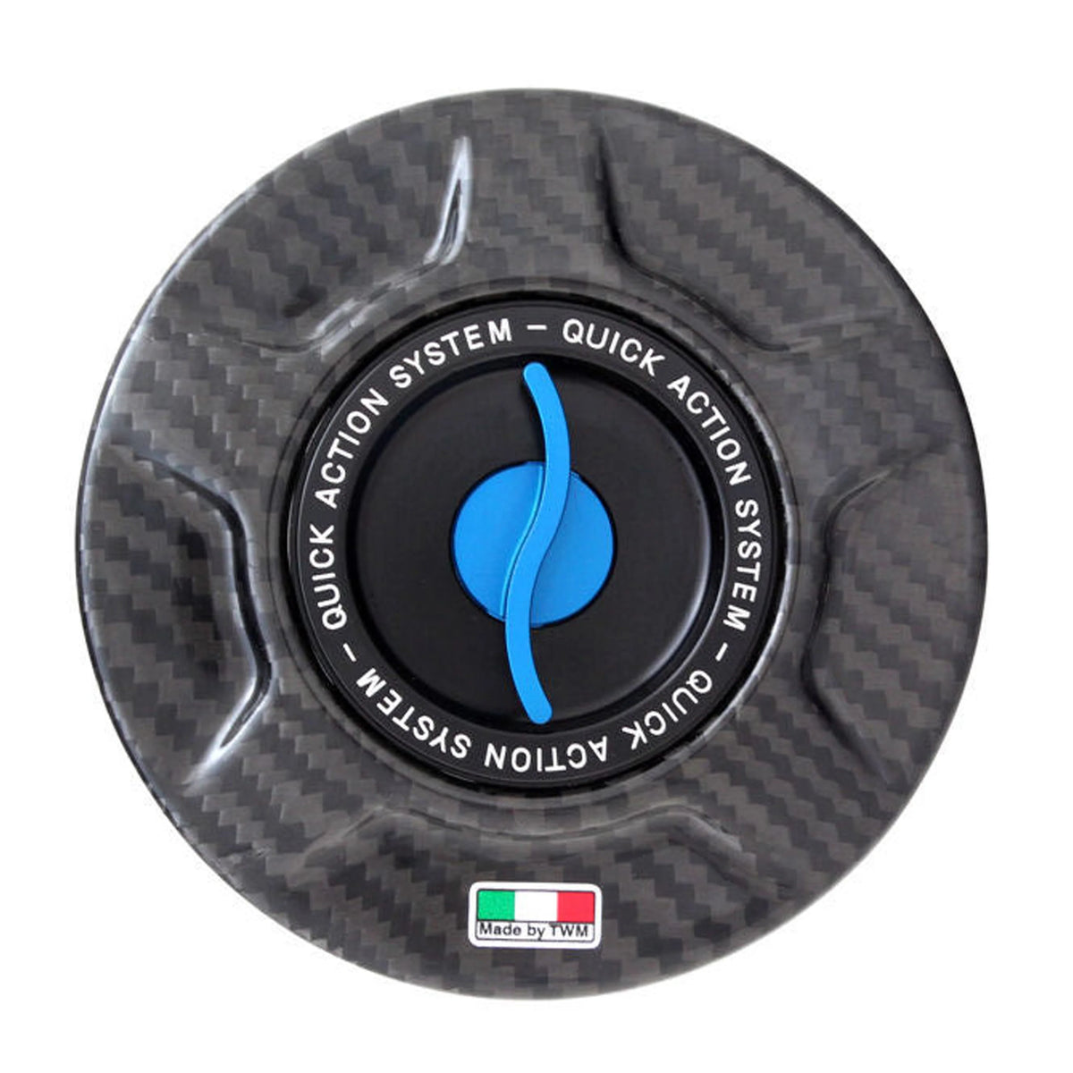 TWM Autoclave Carbon Gas Cap / Fuel Cap with Blue Center Cap for Aprilia Motorcycles