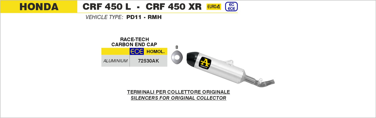 Arrow 72530AK Race-Tech Aluminium Slip On With Carbon End Cap