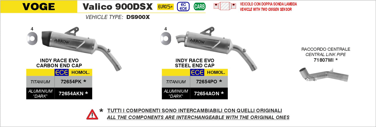 Arrow 72654AKN Indy Race EVO Aluminium Dark Slip On With Carbon End Cap