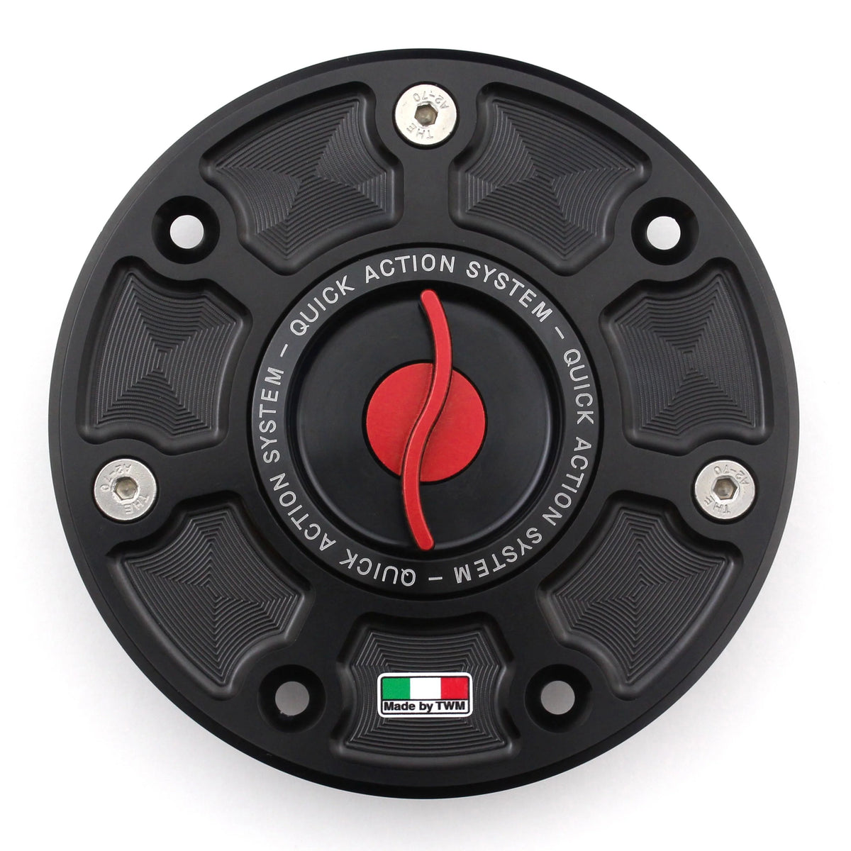 TWM CNC Aluminum Gas Cap / Fuel Cap with Red Center Cap for KTM Motorcycles