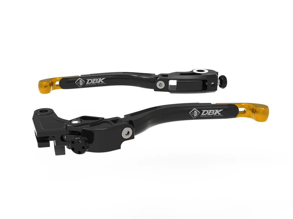 Ducabike DBK EVO Adjustable Brake & Clutch Lever Kit For Aprilia - Black / Gold