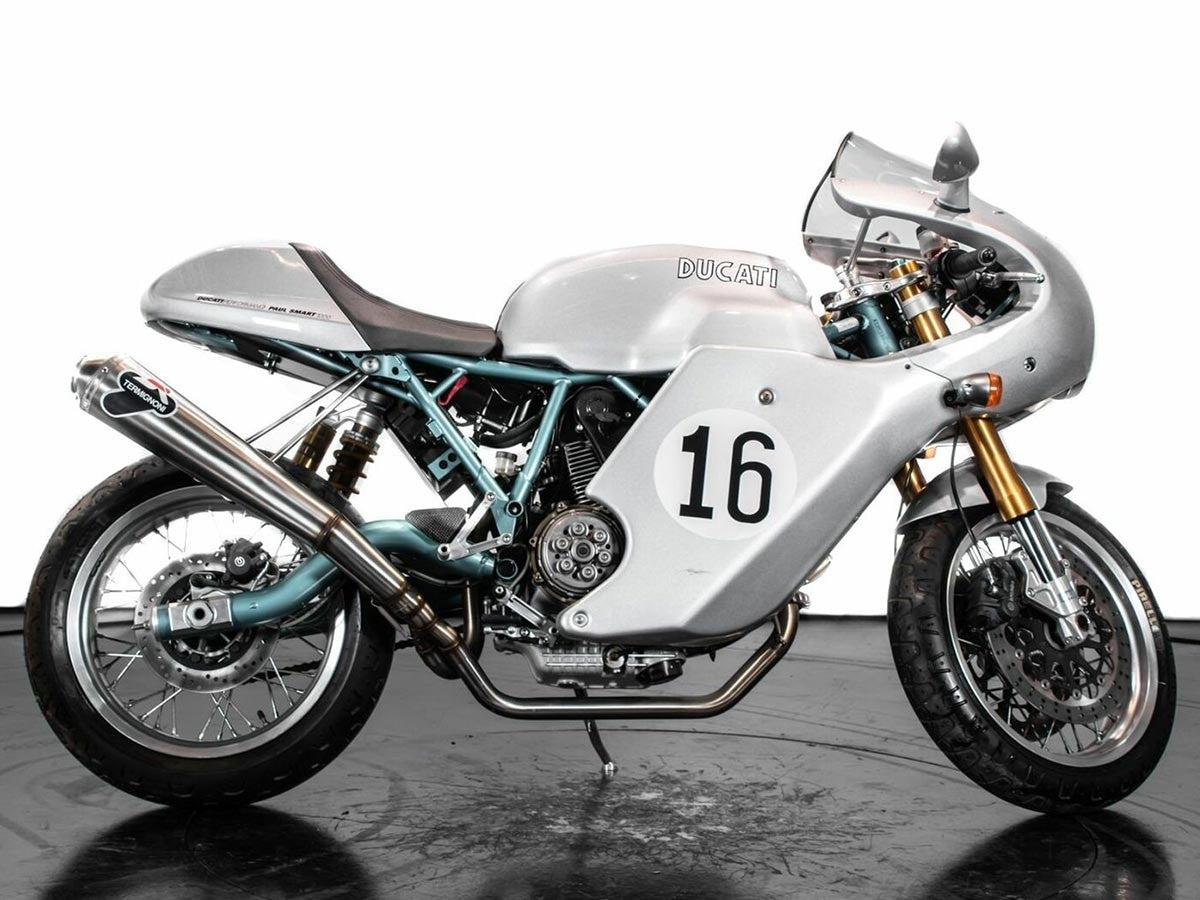 034IO - PAIR OF HOMOLOGATED SILENCERS TERMIGNONI DUCATI PAUL SMART 1000 / SPORT 1000 MONO
