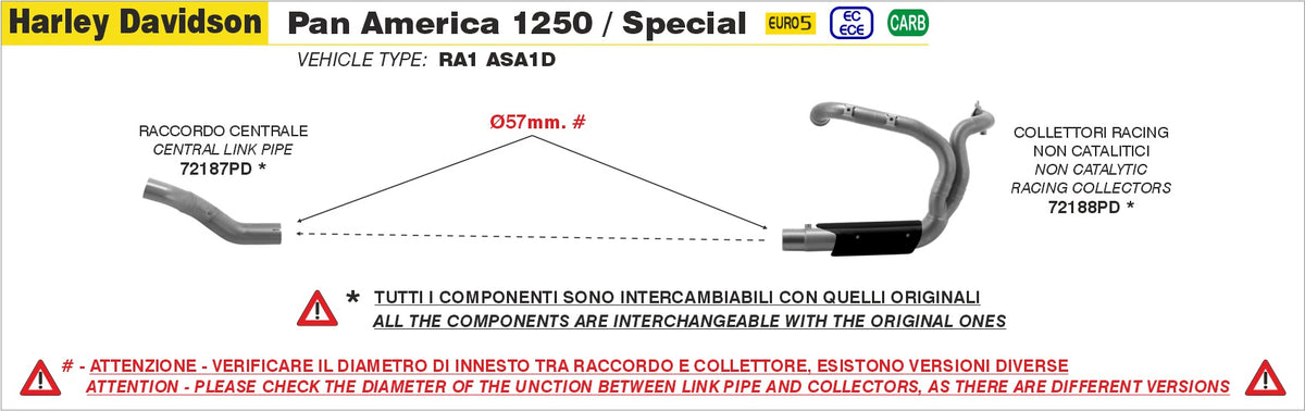 Arrow 72188PD Non Catalized Racing Headers