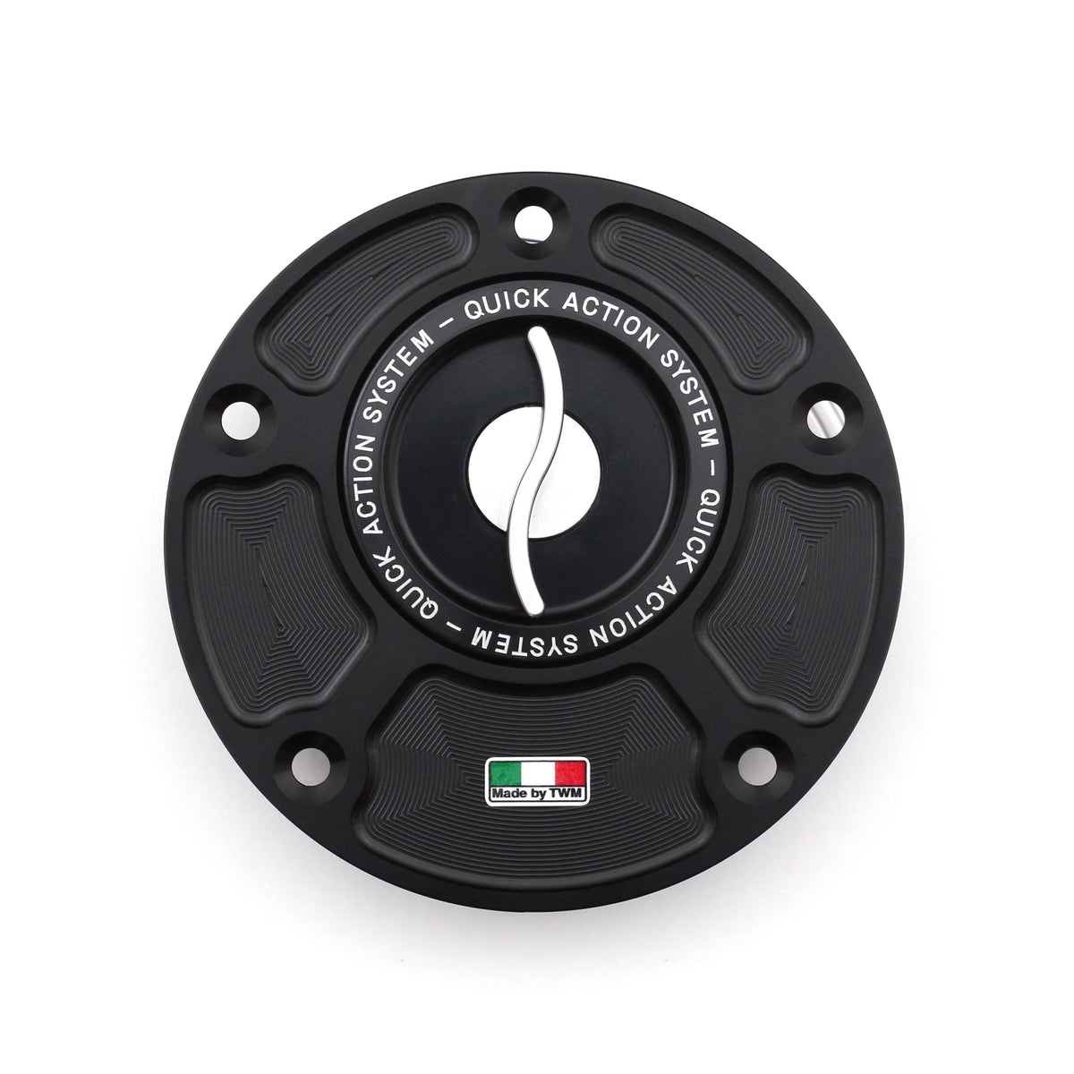 TWM CNC Aluminum Gas Cap / Fuel Cap with Silver Center Cap for Ducati Motorcycles