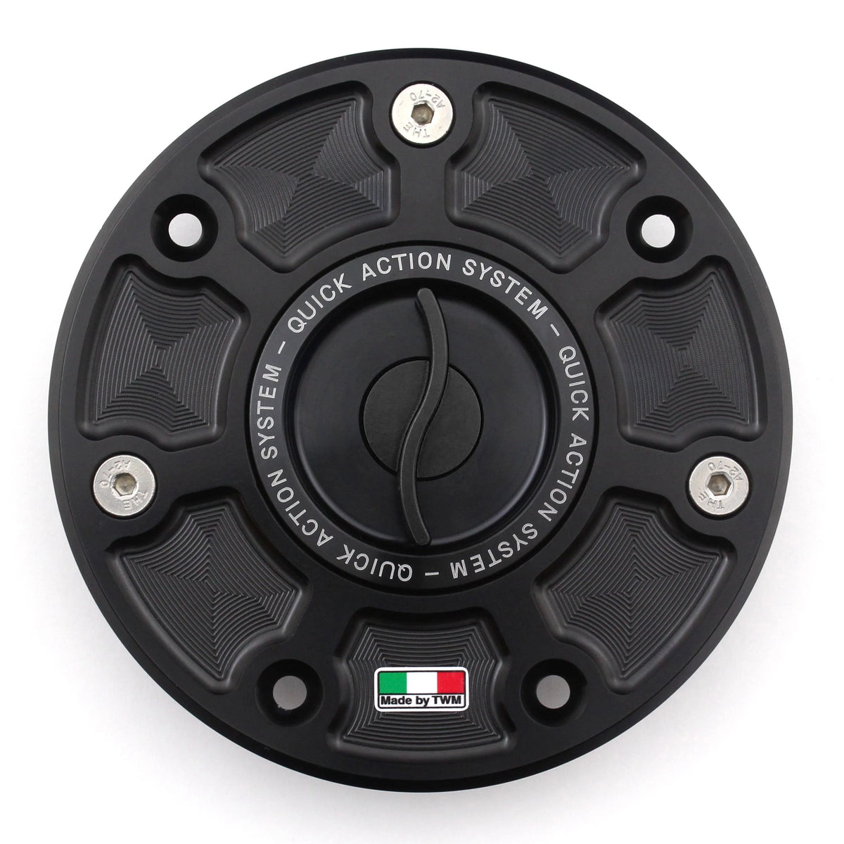 TWM CNC Aluminum Gas Cap / Fuel Cap with Black Center Cap for KTM Motorcycles