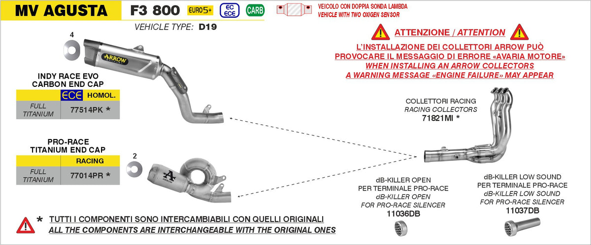 Arrow 71821MI Stainless Steel Racing Headers